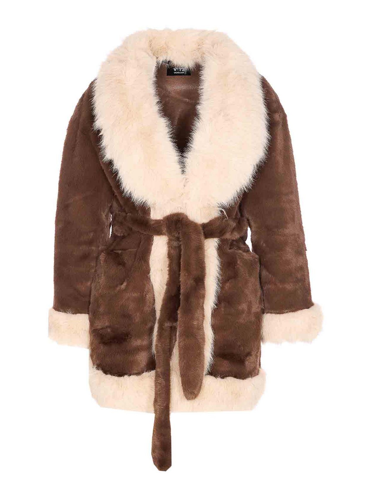 Brown Penny Faux Fur Jacket 73C19EX01MARRBEIGE (V°73 / レザー&ファージャケット・コート ) | V°73 (ヴィ セッタンタトレ)