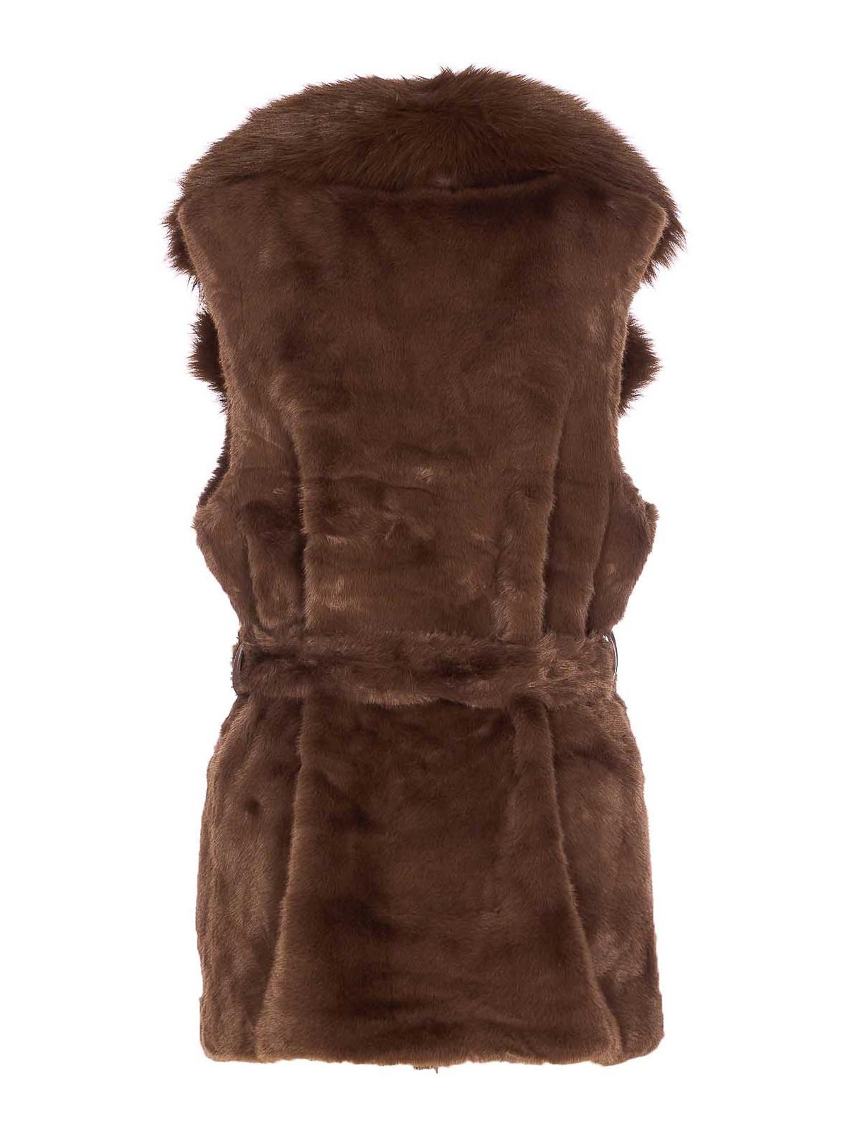 Brown Penny Faux Fur Vest 73C19EX04MARRONE (V°73 / ベスト ) | V°73 (ヴィ セッタンタトレ)(1)