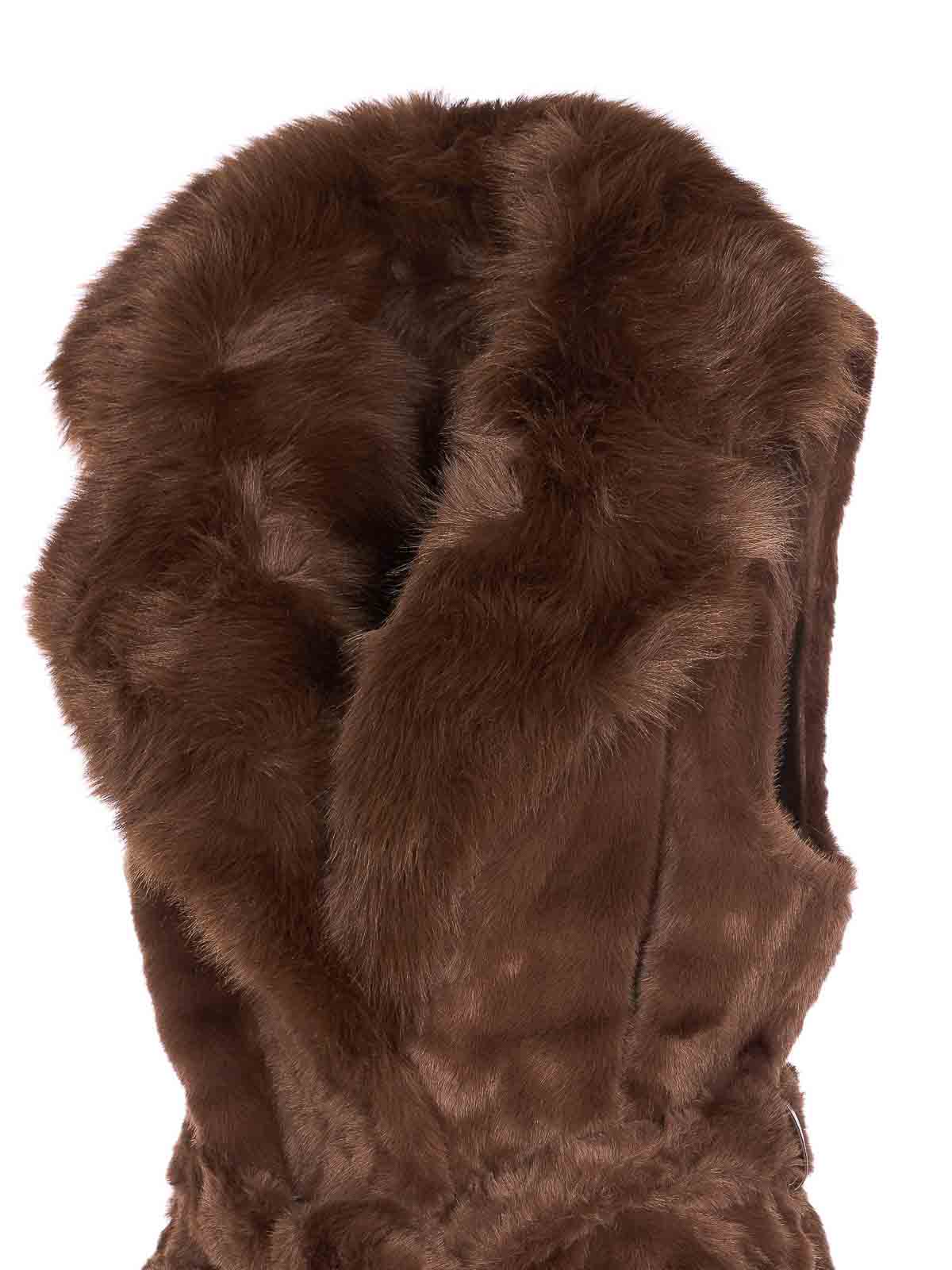 Brown Penny Faux Fur Vest 73C19EX04MARRONE (V°73 / ベスト ) | V°73 (ヴィ セッタンタトレ)(2)