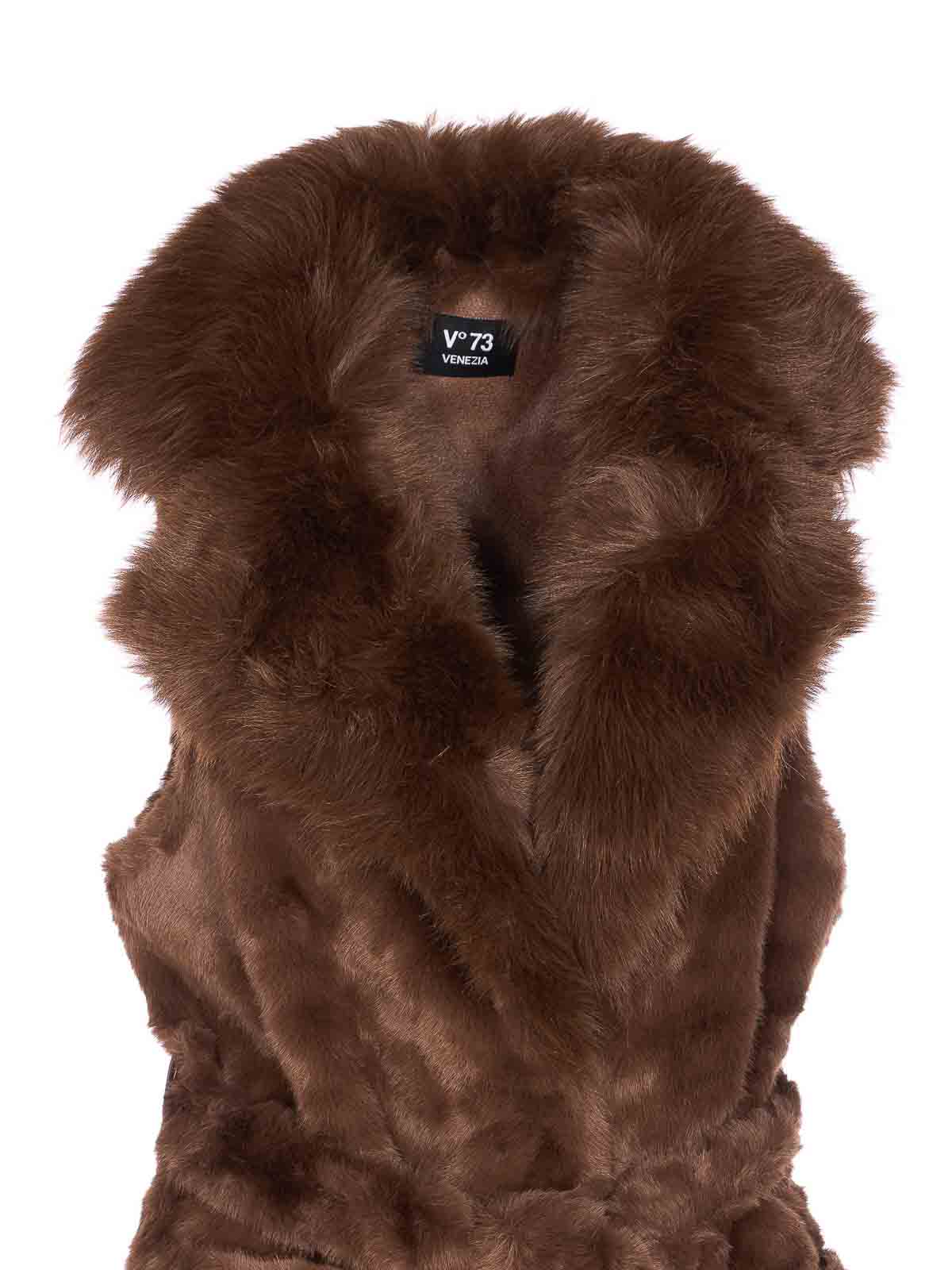 Brown Penny Faux Fur Vest 73C19EX04MARRONE (V°73 / ベスト ) | V°73 (ヴィ セッタンタトレ)(3)