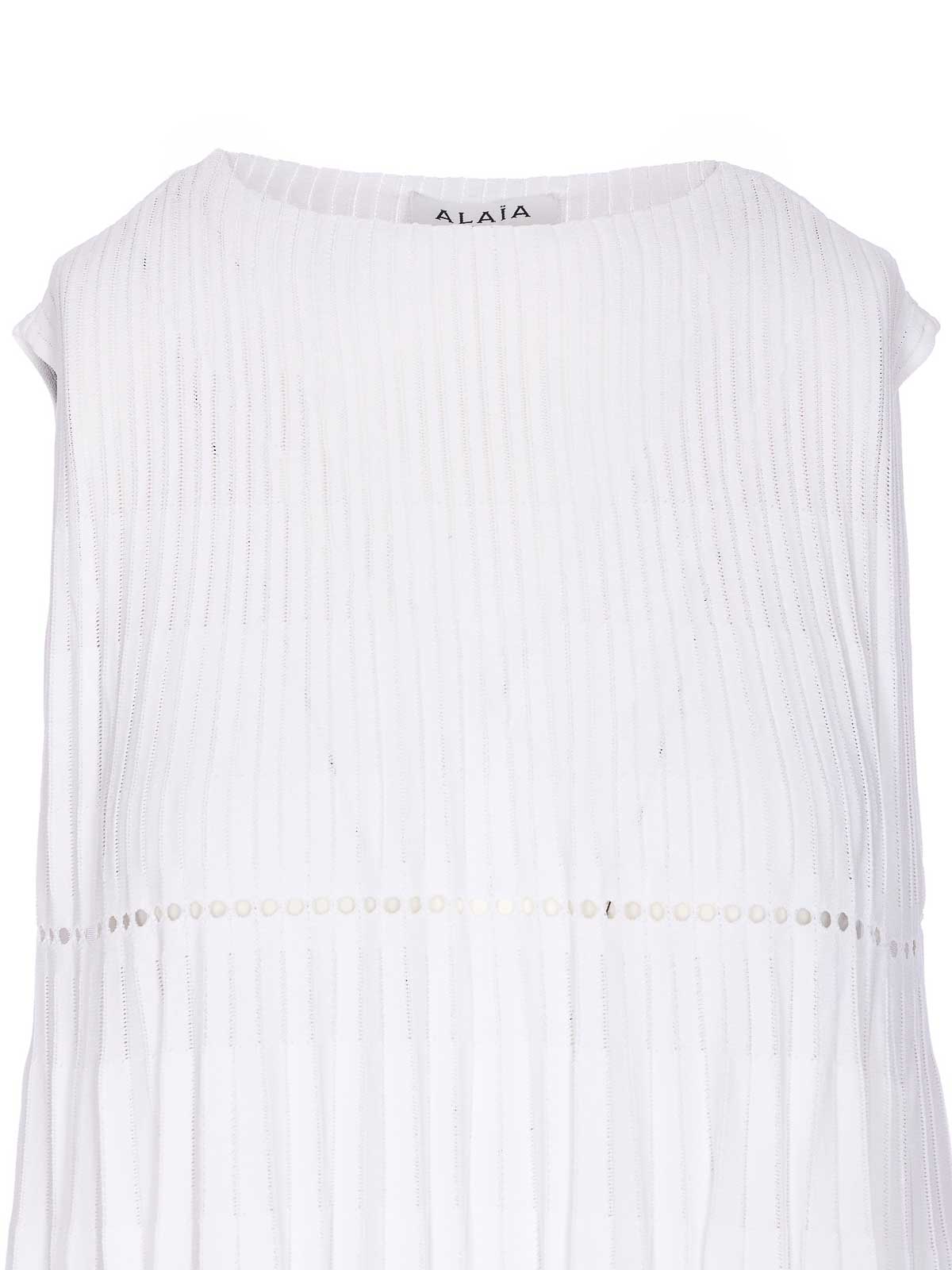 White Pleated Dress AA9R2674K078B000 (ALAIA / ワンピース・ドレス・オールインワン ) | ALAIA (アライア)(3)
