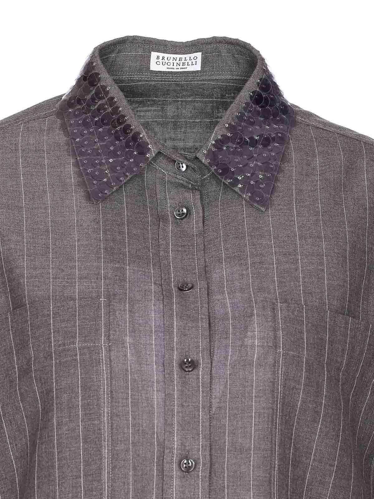 Striped Shirt MP908RE506C040 (Brunello Cucinelli / シャツ・ブラウス ) | Brunello Cucinelli (ブルネロ・クチネリ)(3)