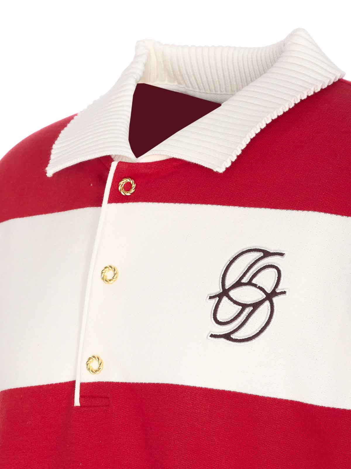 White And Red Le Polo Rayures PL160CO127RD (Drôle De Monsieur / ポロシャツ ) | Drôle De Monsieur (ドロールドムッシュ)(2)