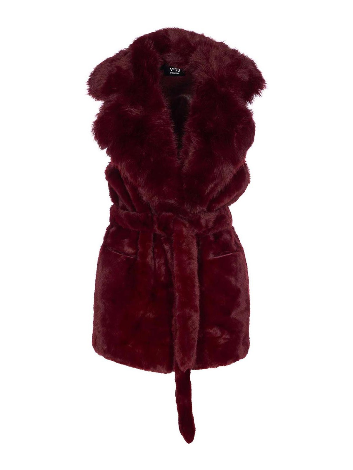 Bordeaux Penny Faux Fur Vest 73C19EX04RUBINO (V°73 / ベスト ) | V°73 (ヴィ セッタンタトレ)