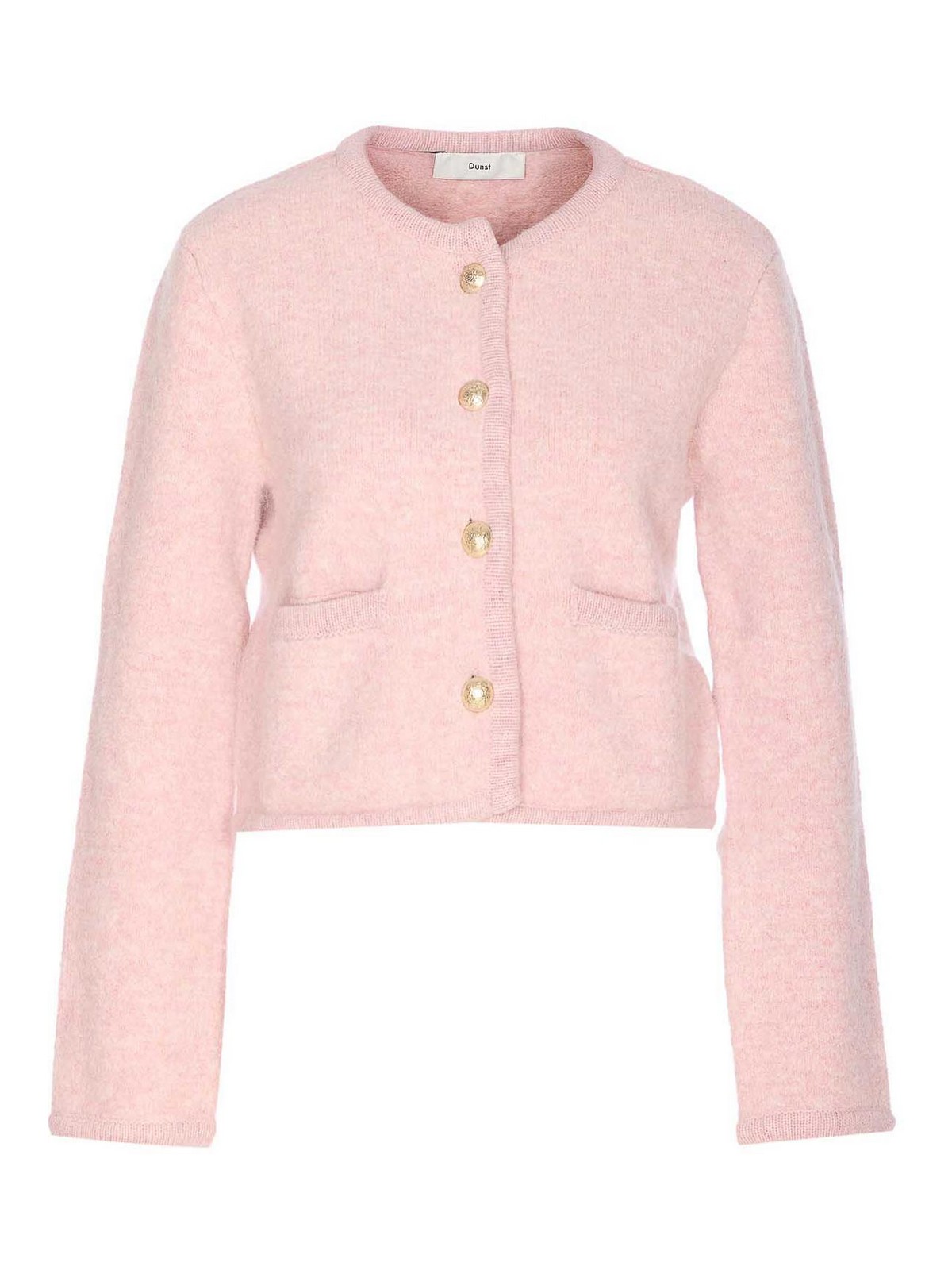 Soft Pink Collarless Knit Jacket UDJA5D221P1SOFTPINK (Dunst / ニット・セーター・カーディガン ) | Dunst (ダンスト)