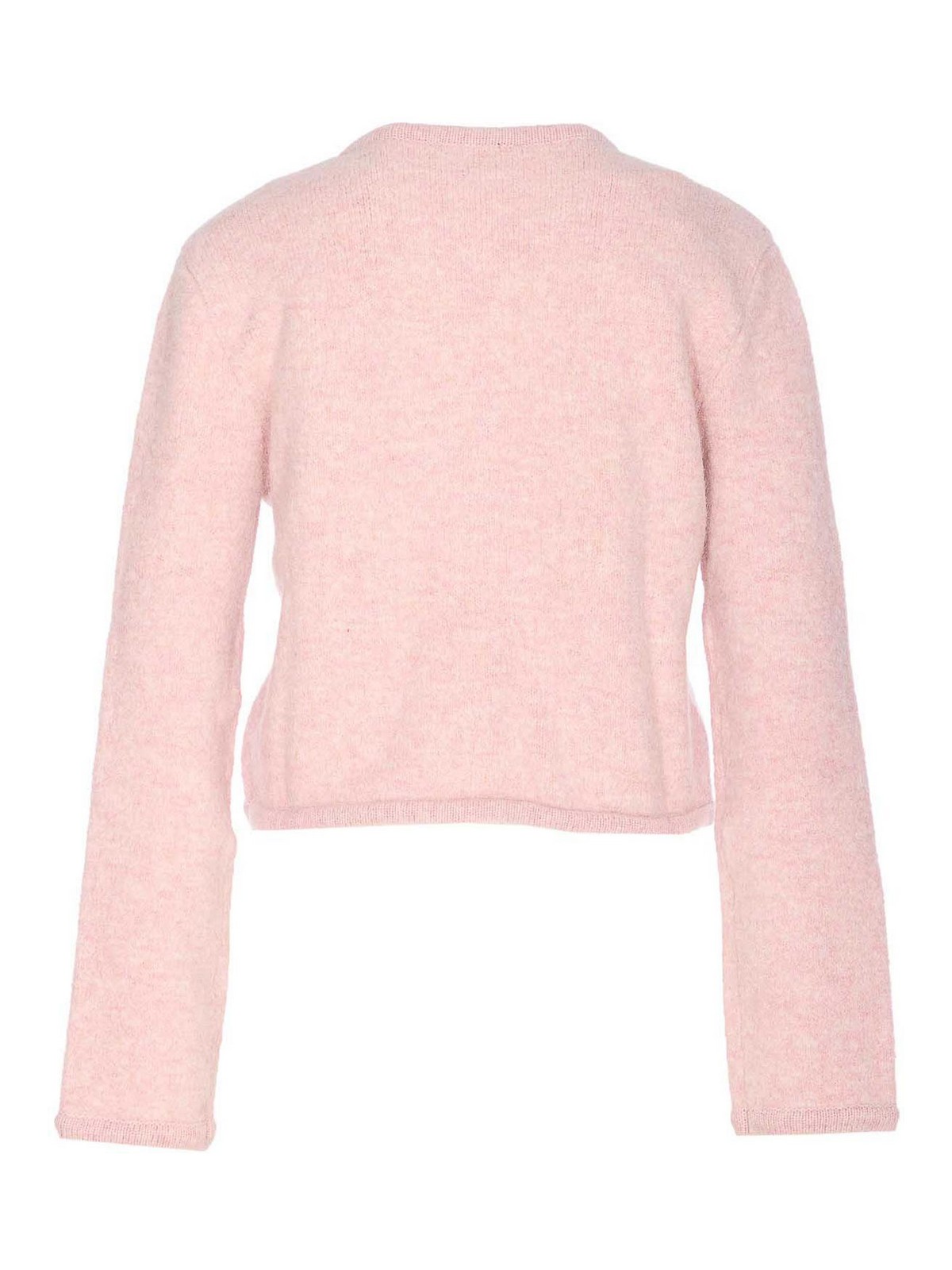 Soft Pink Collarless Knit Jacket UDJA5D221P1SOFTPINK (Dunst / ニット・セーター・カーディガン ) | Dunst (ダンスト)(1)