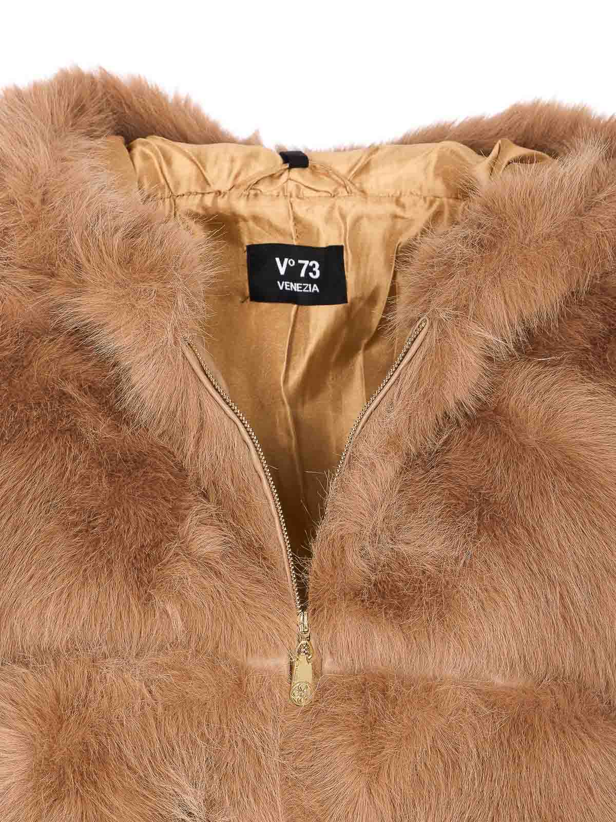Beige Penny Faux Fur Jacket 73C19EX02NATURALE (V°73 / レザー&ファージャケット・コート ) | V°73 (ヴィ セッタンタトレ)(3)