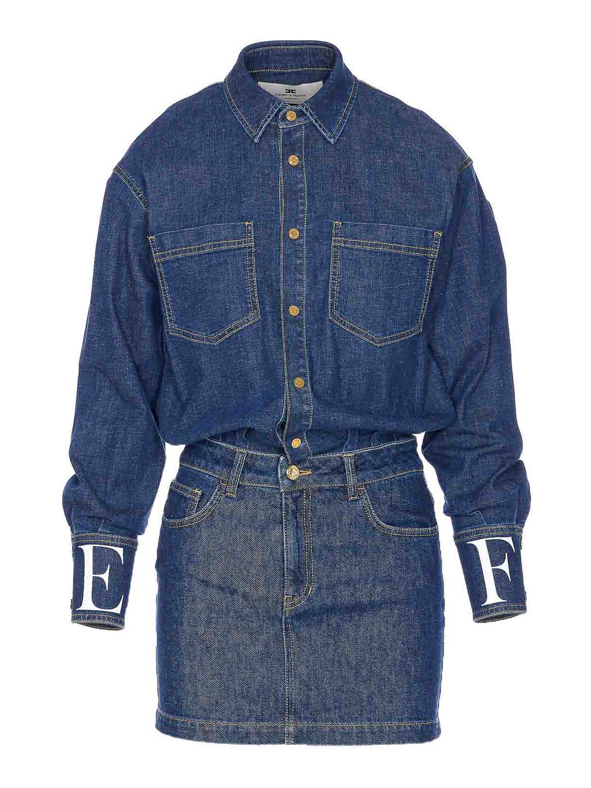 Blue Denim Dress AJ45D56E2104 (Elisabetta Franchi / ワンピース・ドレス・オールインワン ) | Elisabetta Franchi (エリザベッタ フランキ)