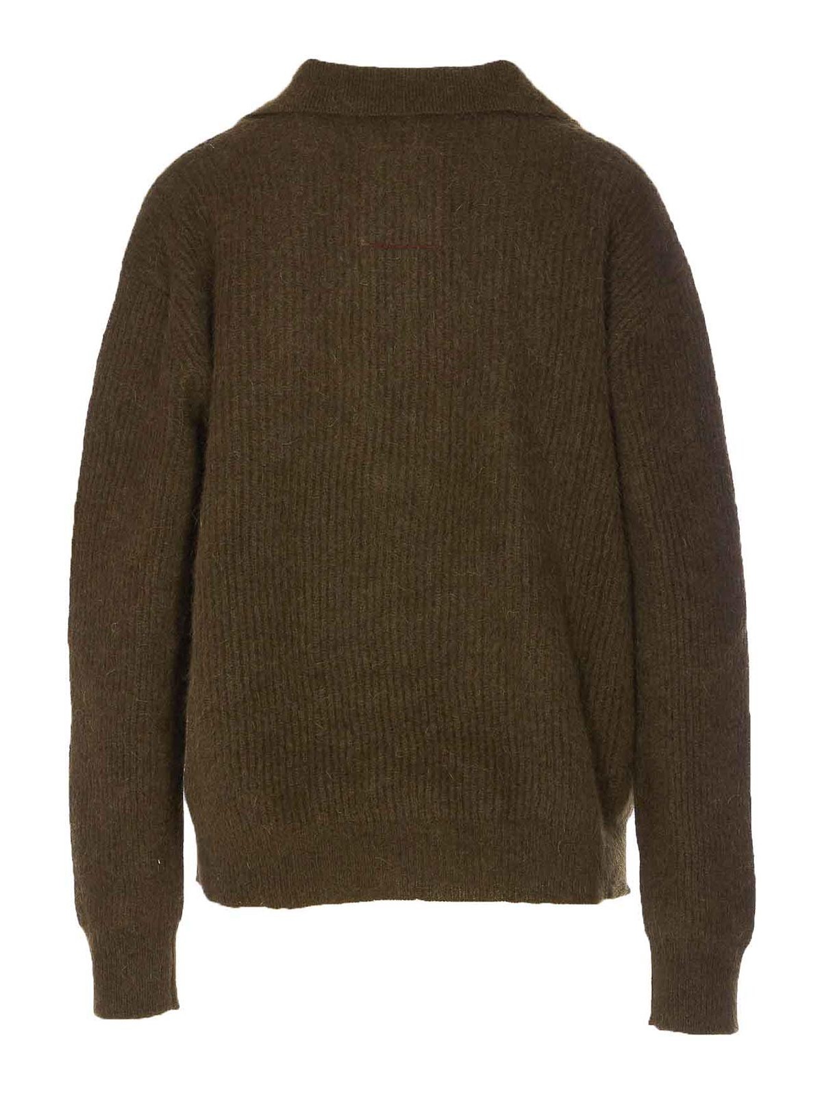 Army Green Raccoon Polo UK7165UW480 (UMA WANG / ニット・セーター・カーディガン ) | UMA WANG (ユマ ワン)(1)