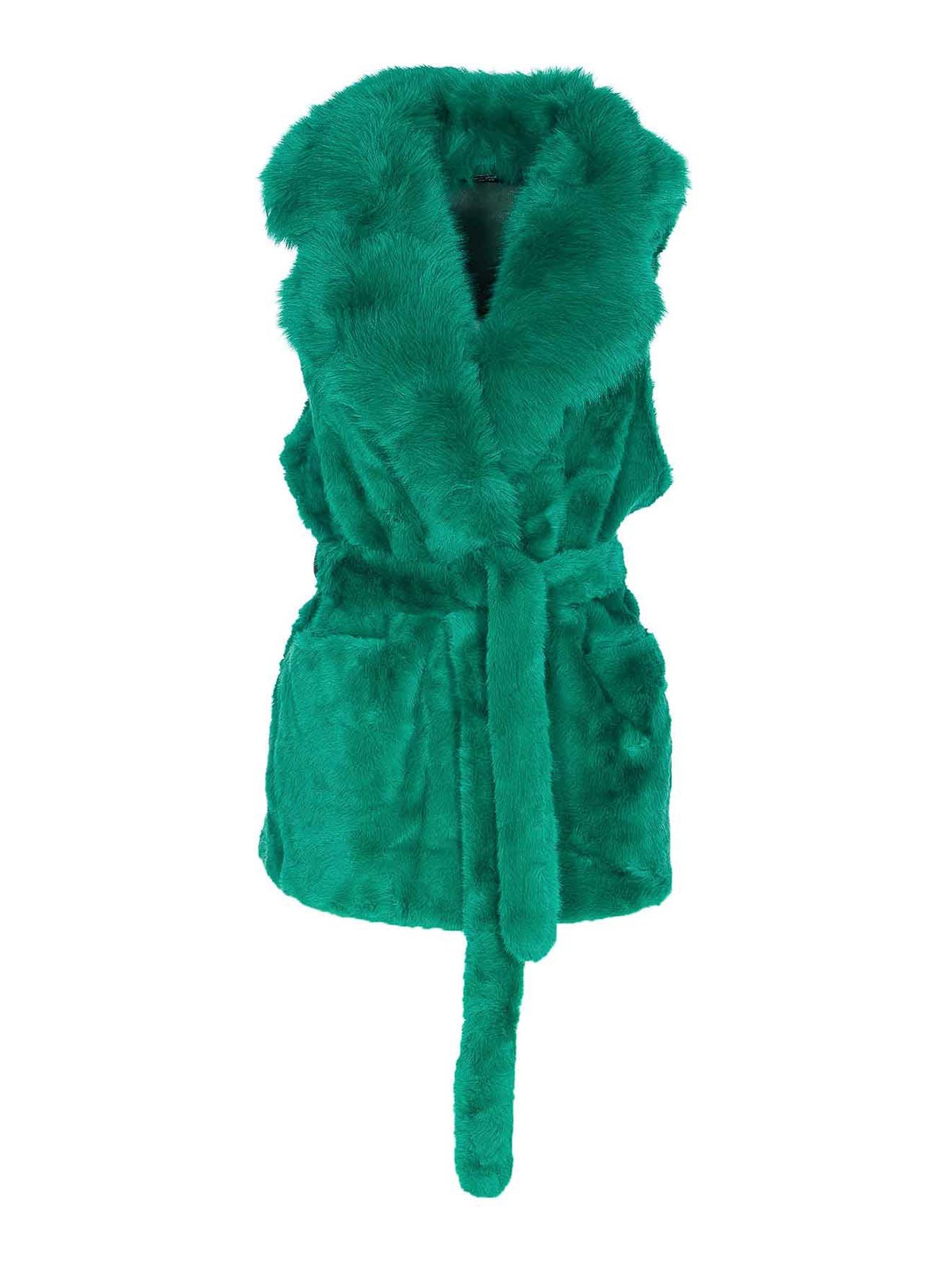 Green Penny Faux Fur Vest 73C19EX04VERDE (V°73 / ベスト ) | V°73 (ヴィ セッタンタトレ)