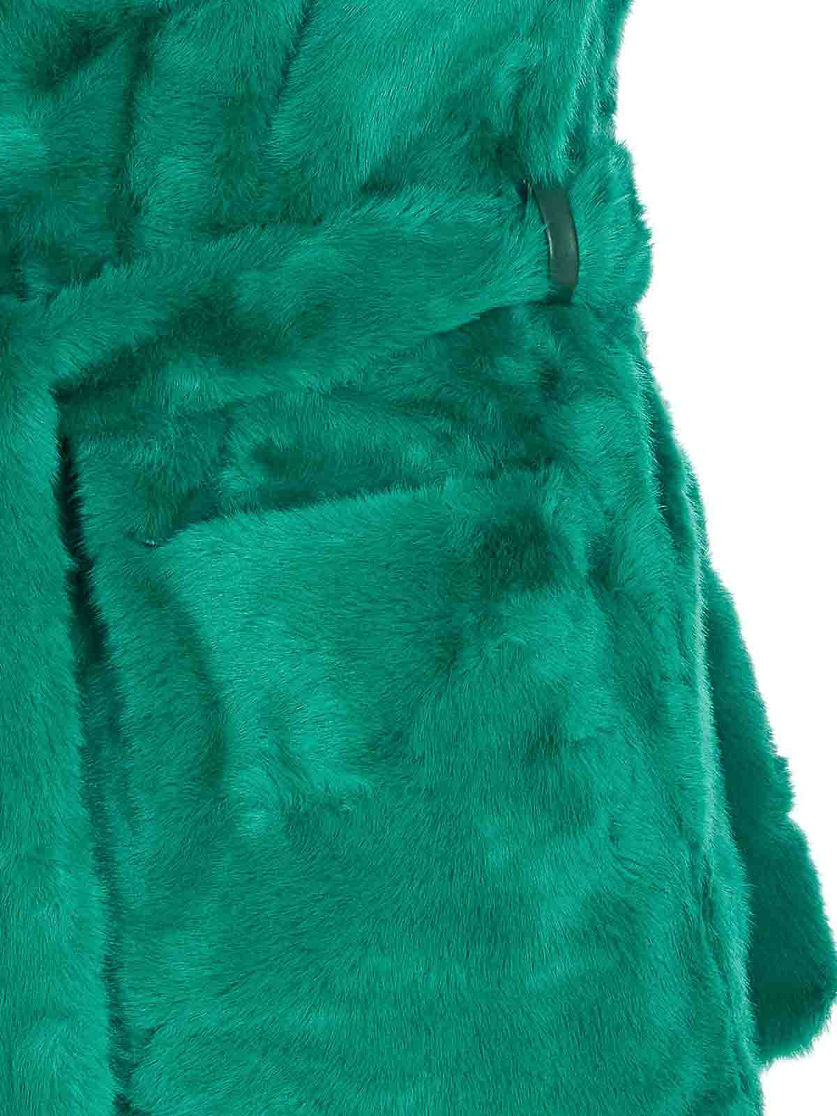 Green Penny Faux Fur Vest 73C19EX04VERDE (V°73 / ベスト ) | V°73 (ヴィ セッタンタトレ)(2)
