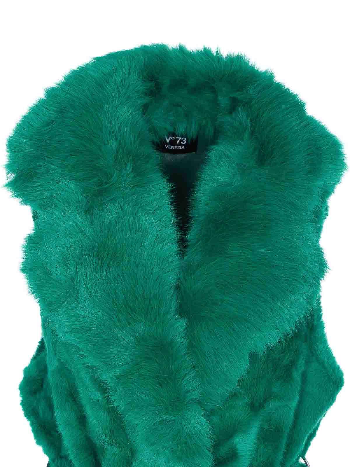 Green Penny Faux Fur Vest 73C19EX04VERDE (V°73 / ベスト ) | V°73 (ヴィ セッタンタトレ)(3)