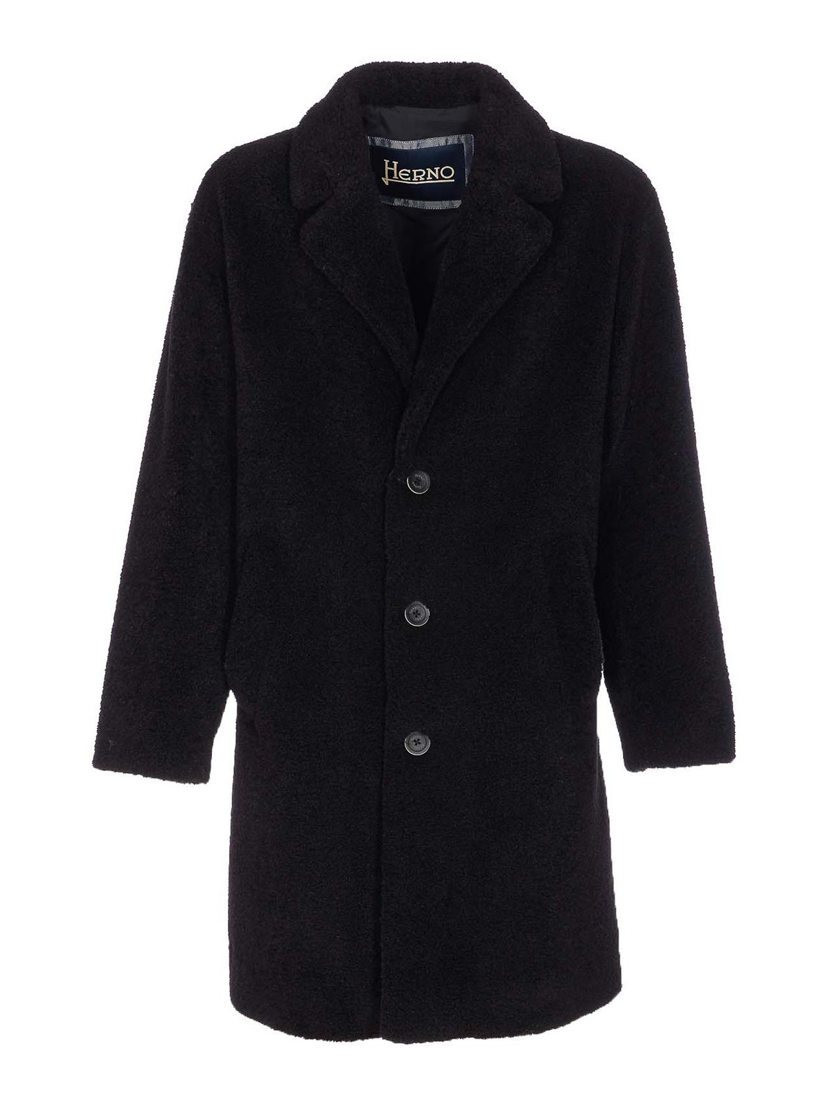 Black Coat With Frontal Buttons Closure CA000206U127359300 (Herno / コート ) | Herno (ヘルノ)