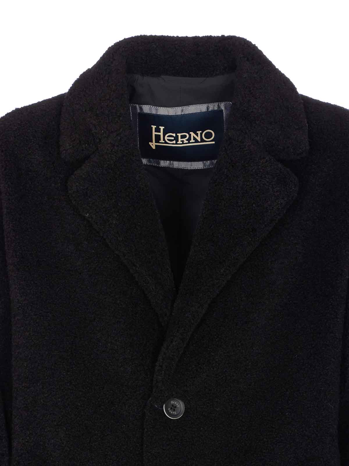 Black Coat With Frontal Buttons Closure CA000206U127359300 (Herno / コート ) | Herno (ヘルノ)(3)