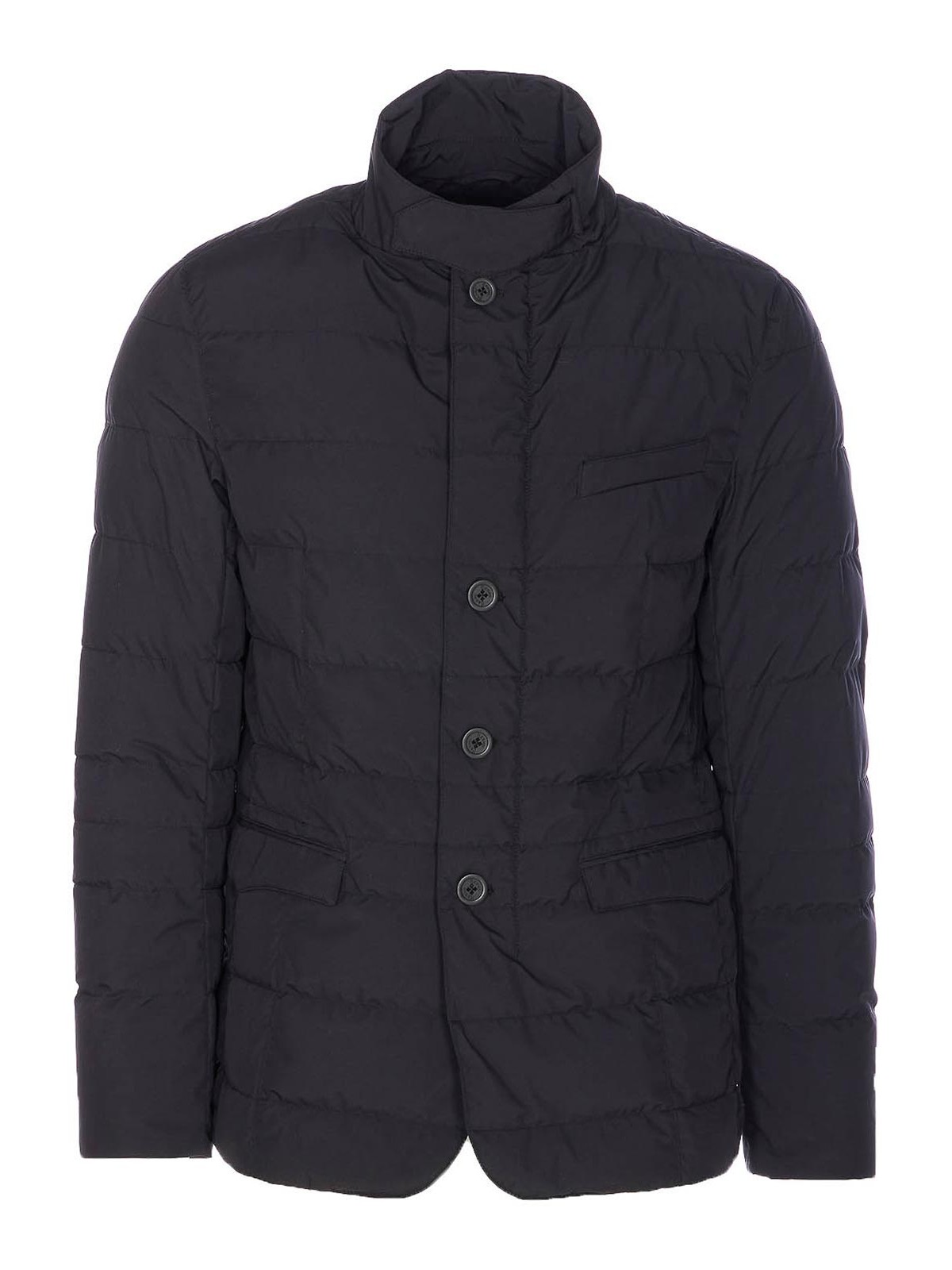 Black Blazer With Zip And Buttons Closure PI001237U128409300 (Herno / ダウンジャケット・コート ) | Herno (ヘルノ)