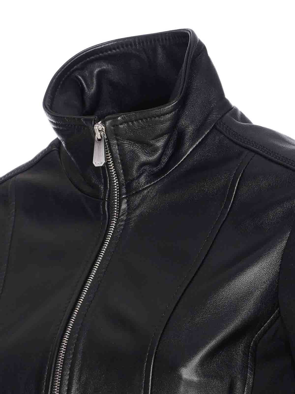 Black Granetti Jacket 105367Y75KZ99 (PINKO / レザー&ファージャケット・コート ) | PINKO (ピンコ)(2)