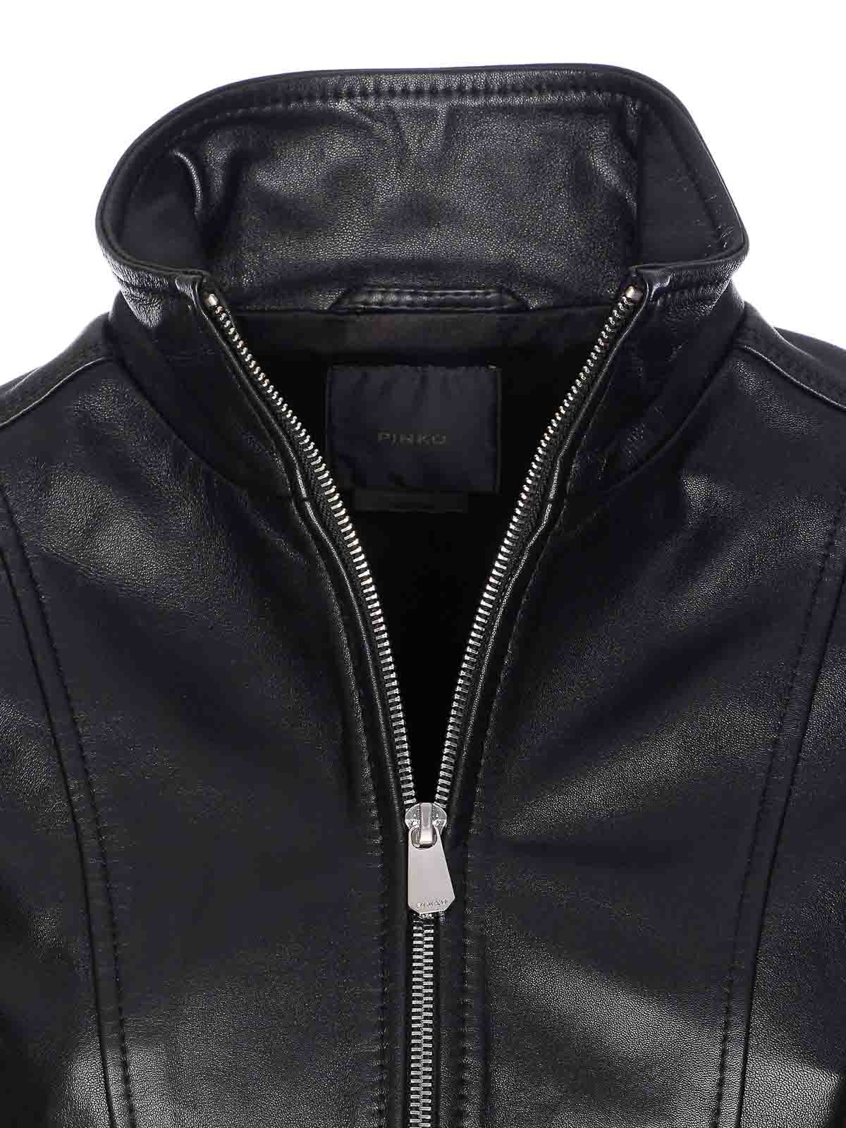 Black Granetti Jacket 105367Y75KZ99 (PINKO / レザー&ファージャケット・コート ) | PINKO (ピンコ)(3)