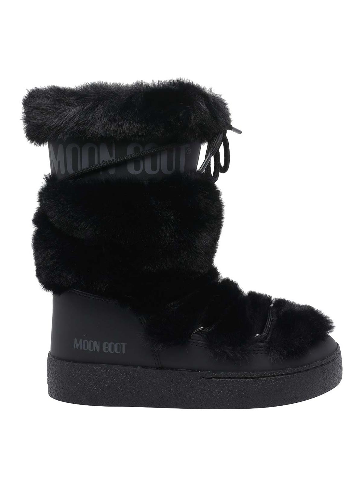 Black Icon Eco Fur Boots 2450210N001 (MOON BOOT / ブーツ ) | MOON BOOT (ムーンブーツ)