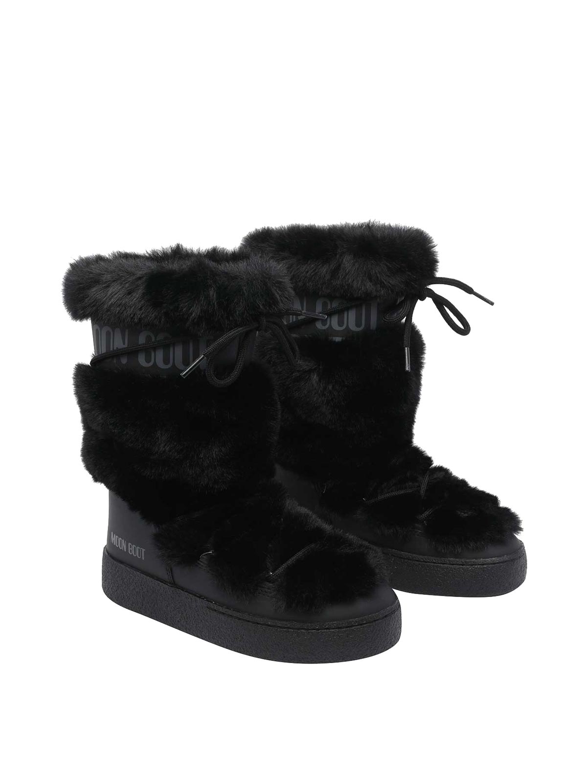 Black Icon Eco Fur Boots 2450210N001 (MOON BOOT / ブーツ ) | MOON BOOT (ムーンブーツ)(1)