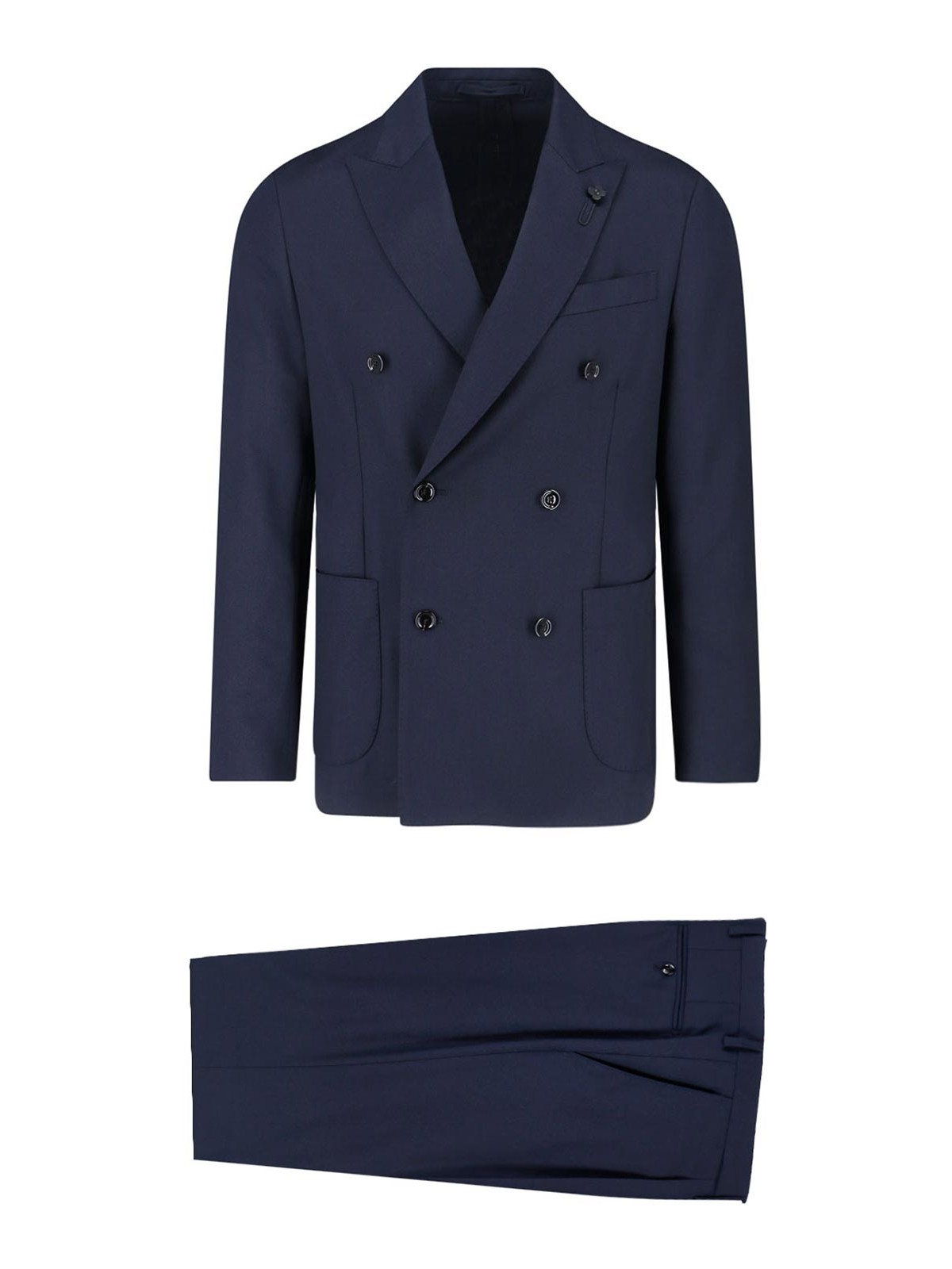 Double-breasted suit in virgin wool AA6303ECN65402850 (LARDINI / スーツ ) | LARDINI (ラルディーニ)