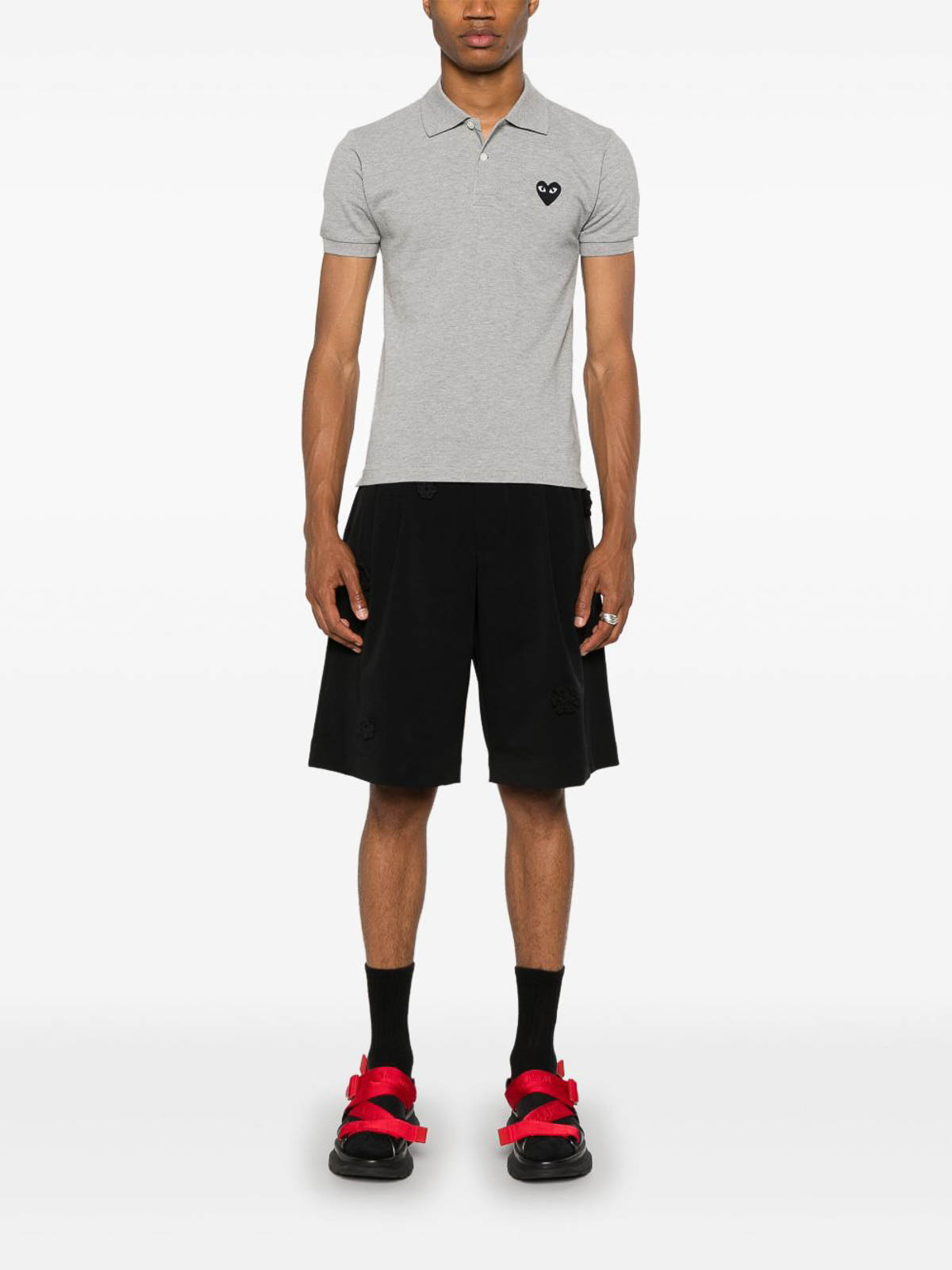 Logo Heart Polo T-Shirt AXT078051GREY (PLAY Comme Des Garçons / ポロシャツ ) | PLAY Comme Des Garçons (プレイ コムデギャルソン)(3)