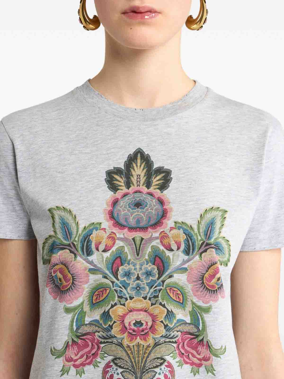 Cotton T-Shirt With Placed Print WRMA0006AKB22S8290 (ETRO / Tシャツ・カットソー ) | ETRO (エトロ)(2)