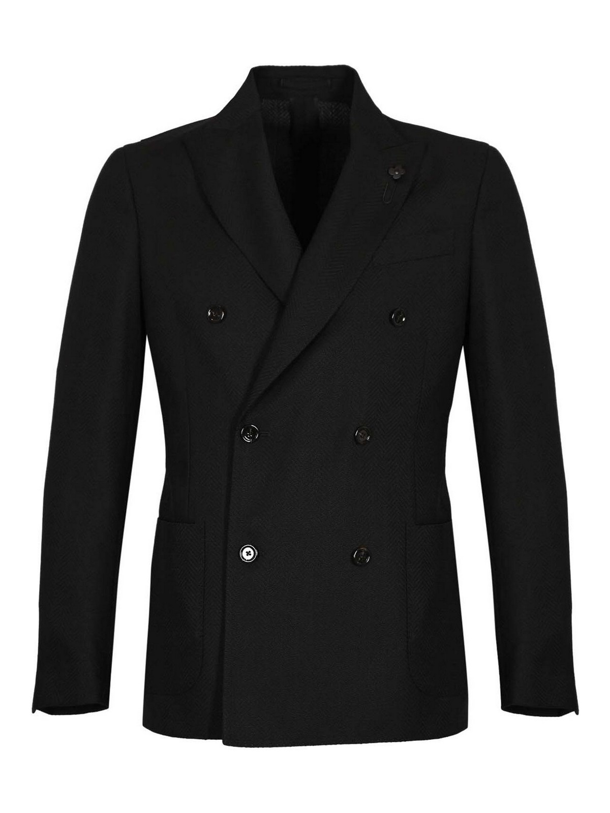 Roma Double-Breasted Jacket In Virgin Wool CN6203E20CN65502990 (LARDINI / ブレザー・ジャケット ) | LARDINI (ラルディーニ)