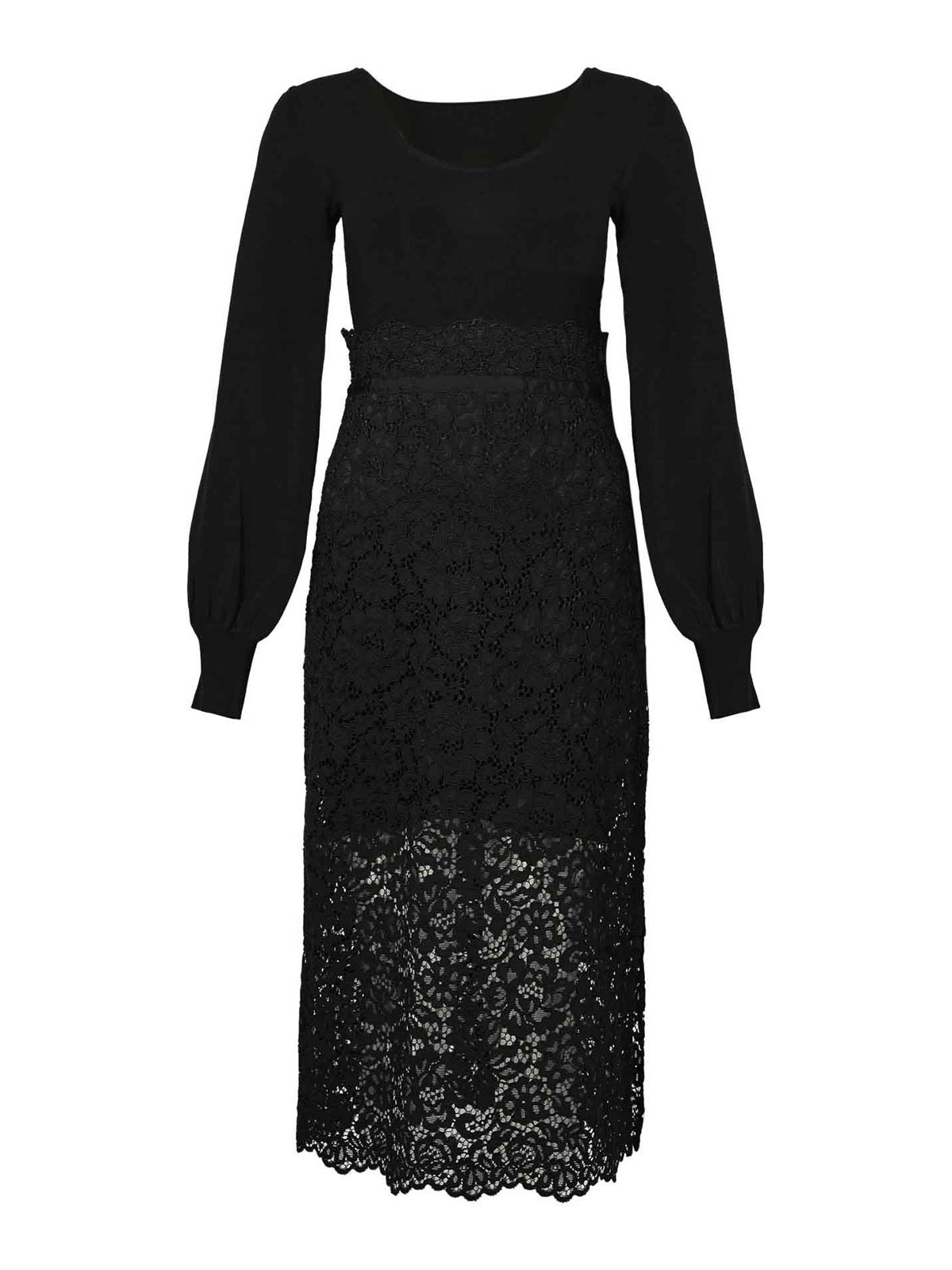 Viscose And Lace Knit Dress 252TP303000006 (TWINSET / ワンピース・ドレス・オールインワン ) | TWINSET (ツインセット)