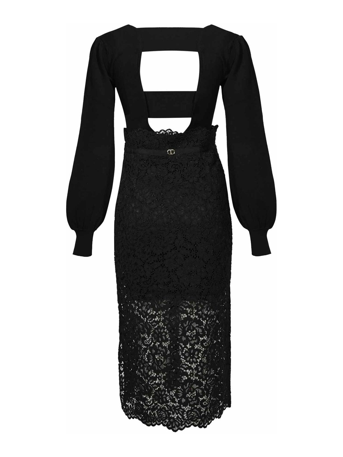 Viscose And Lace Knit Dress 252TP303000006 (TWINSET / ワンピース・ドレス・オールインワン ) | TWINSET (ツインセット)(1)