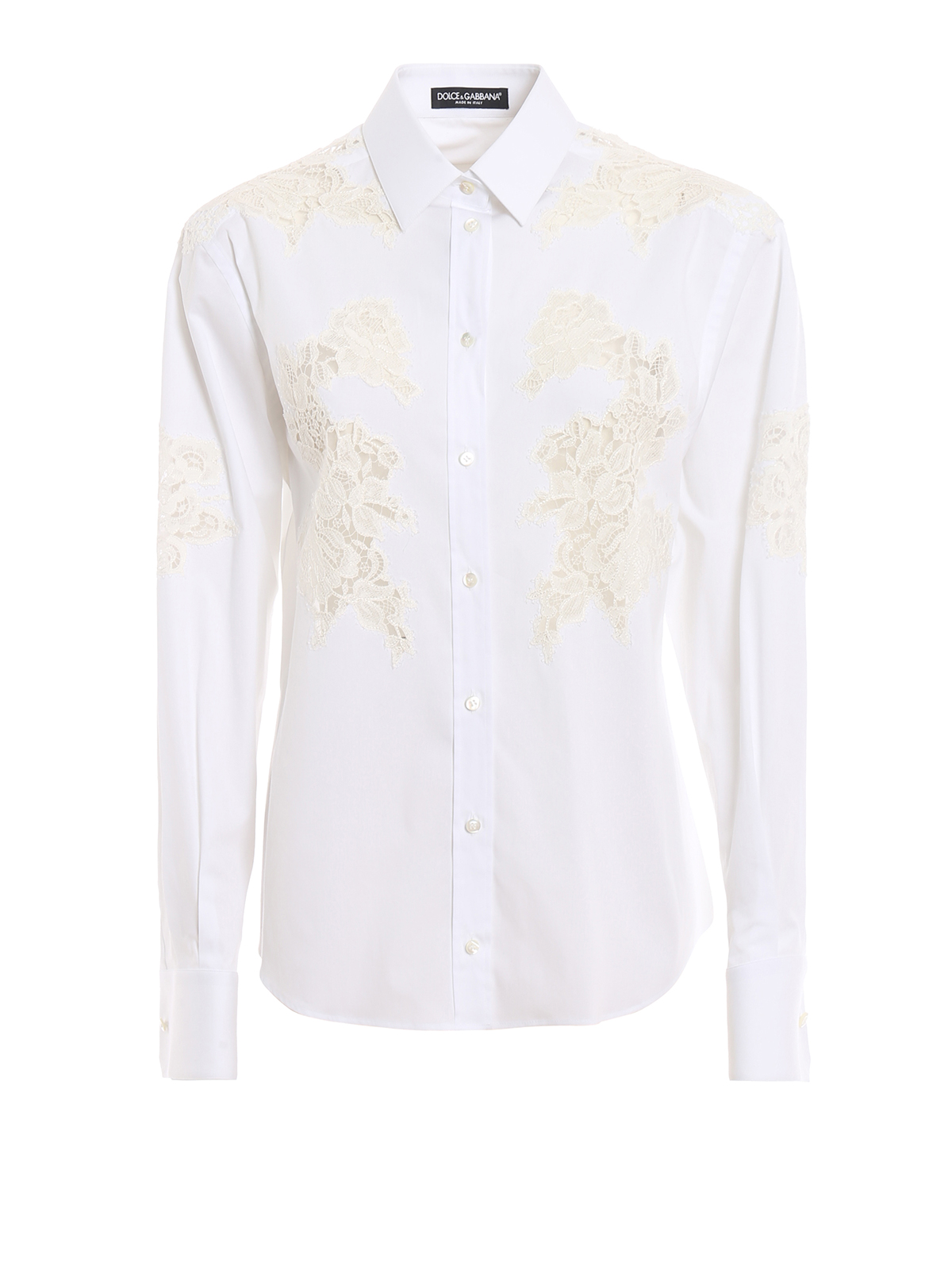 White cotton and lace shirt F5K35TFUEAJW0800 (Dolce & Gabbana / シャツ・ブラウス ) | Dolce & Gabbana (ドルチェガッバーナ)