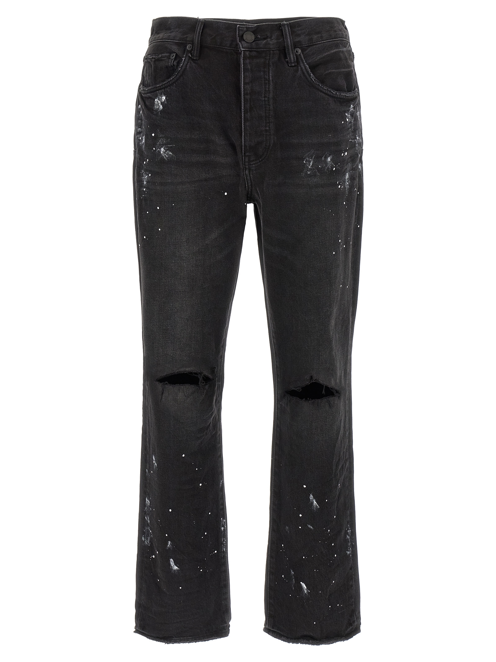 'P011 Knee Slit Paint' jeans P011BRKS526BLACK (PURPLE / ジーンズ ) | PURPLE (パープル)