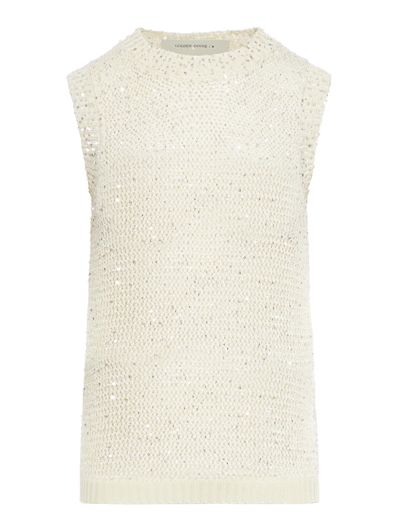 NET MESH TOP WITH SEQUINS AND CONTRASTING DETAILS GWP01922P00169111560 (Golden Goose / ニット・セーター・カーディガン ) | Golden Goose (ゴールデングース)