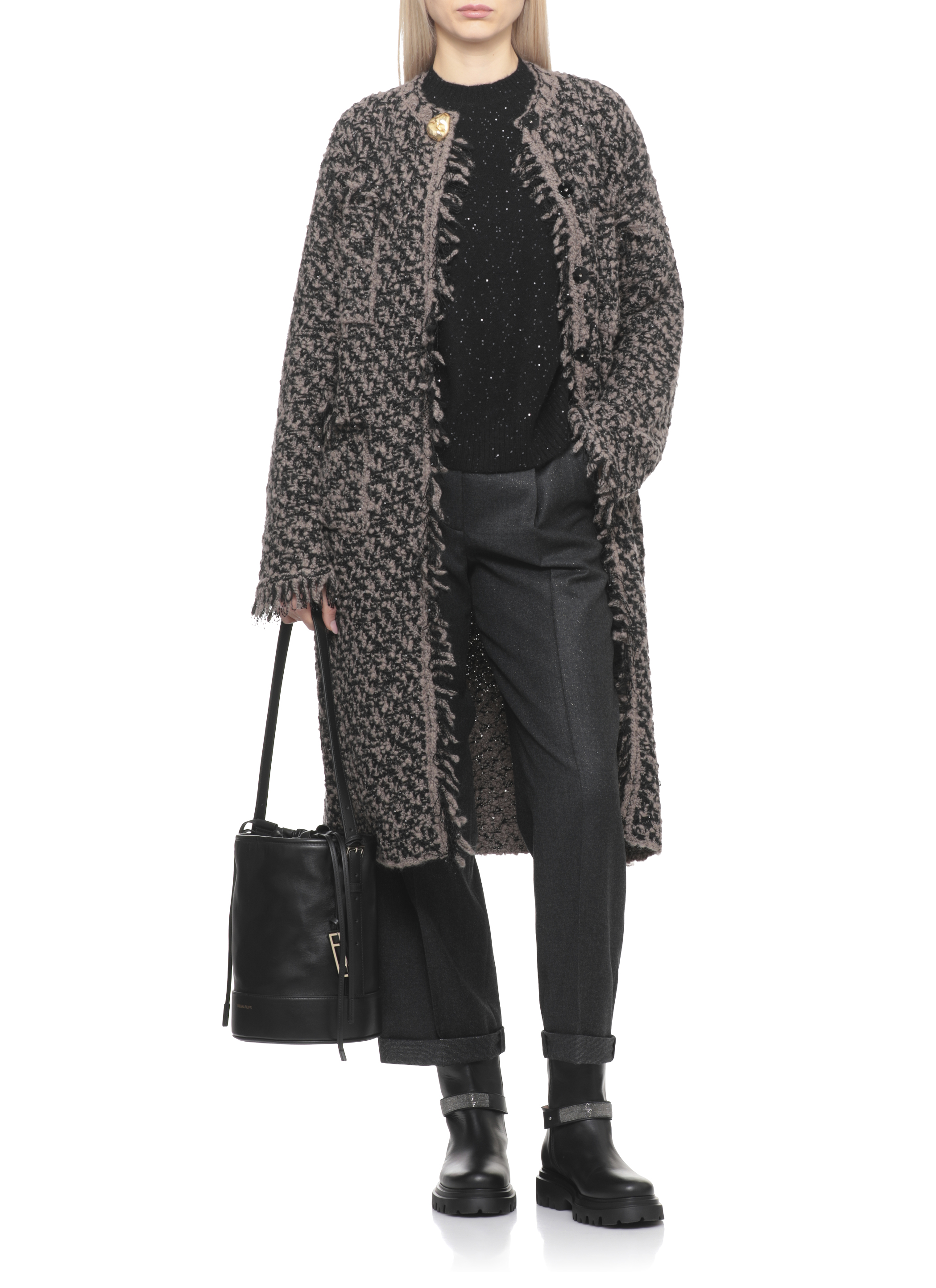 Fabiana Filippi Jackets Black MAD215F067D296825 (FABIANA FILIPPI / ニット・セーター・カーディガン ) | FABIANA FILIPPI (ファビアナフィリッピ)(4)