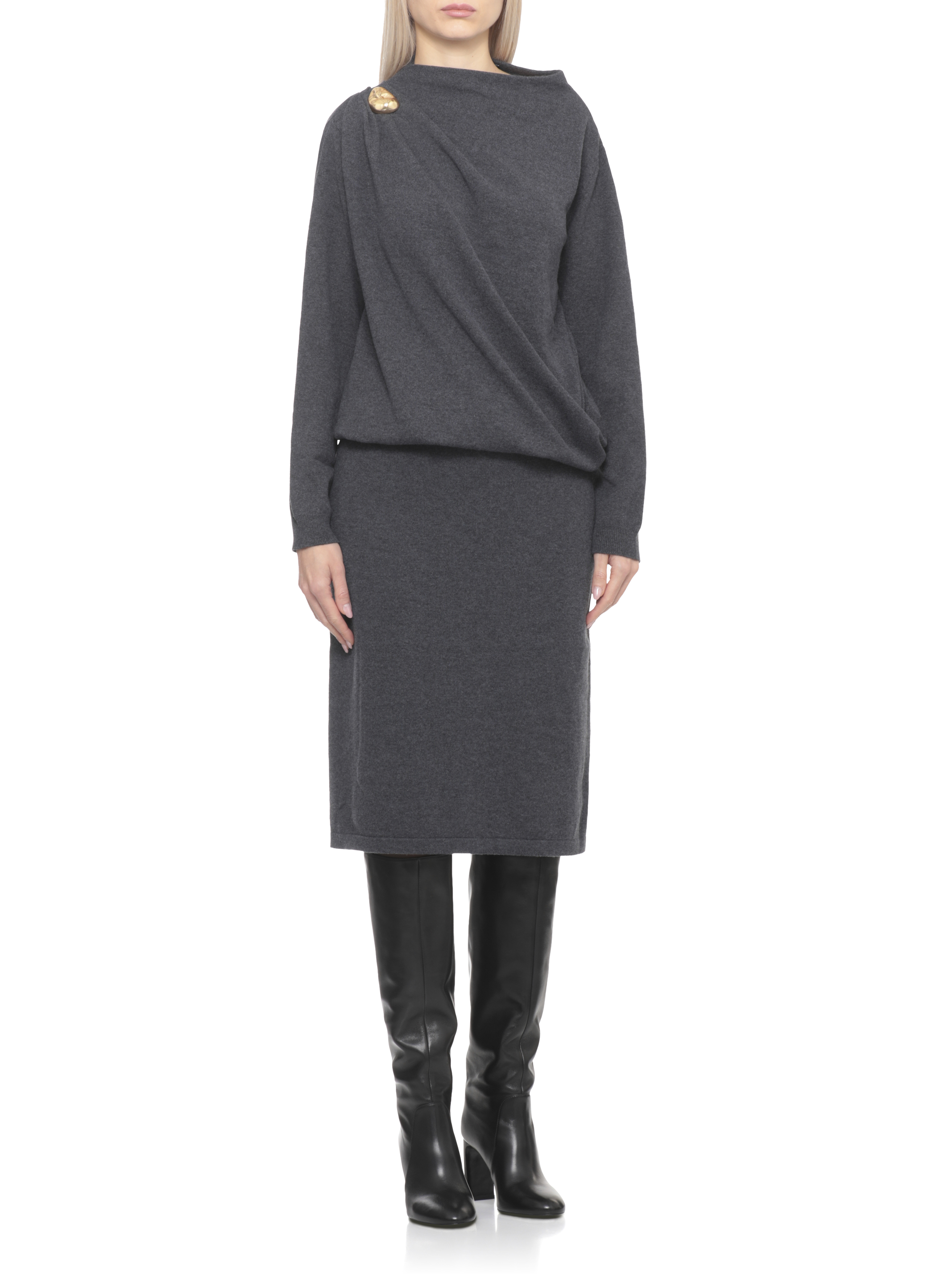 Fabiana Filippi Dresses Grey ABD225F618N1288199 (FABIANA FILIPPI / ワンピース・ドレス・オールインワン ) | FABIANA FILIPPI (ファビアナフィリッピ)(1)