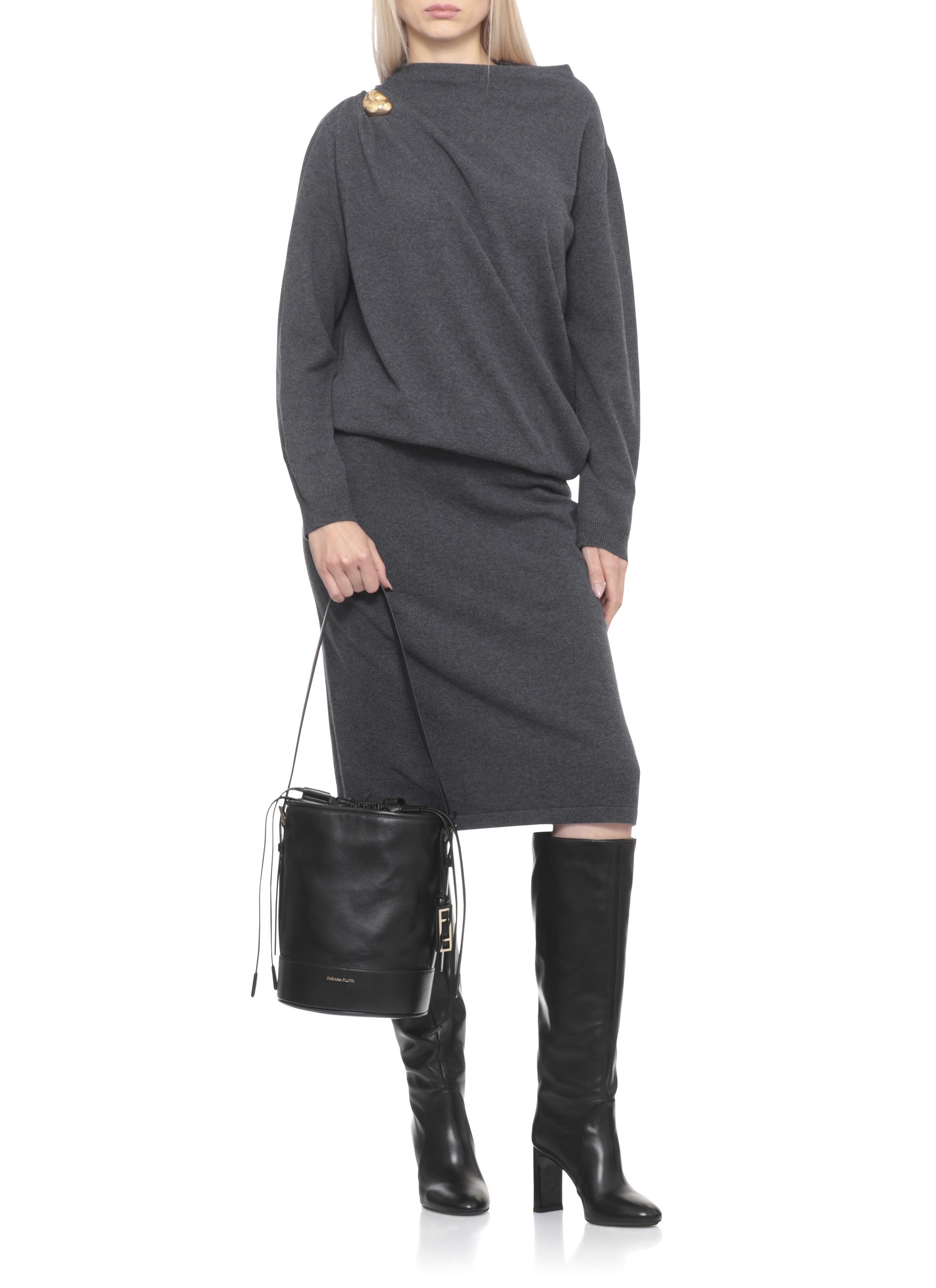 Fabiana Filippi Dresses Grey ABD225F618N1288199 (FABIANA FILIPPI / ワンピース・ドレス・オールインワン ) | FABIANA FILIPPI (ファビアナフィリッピ)(4)