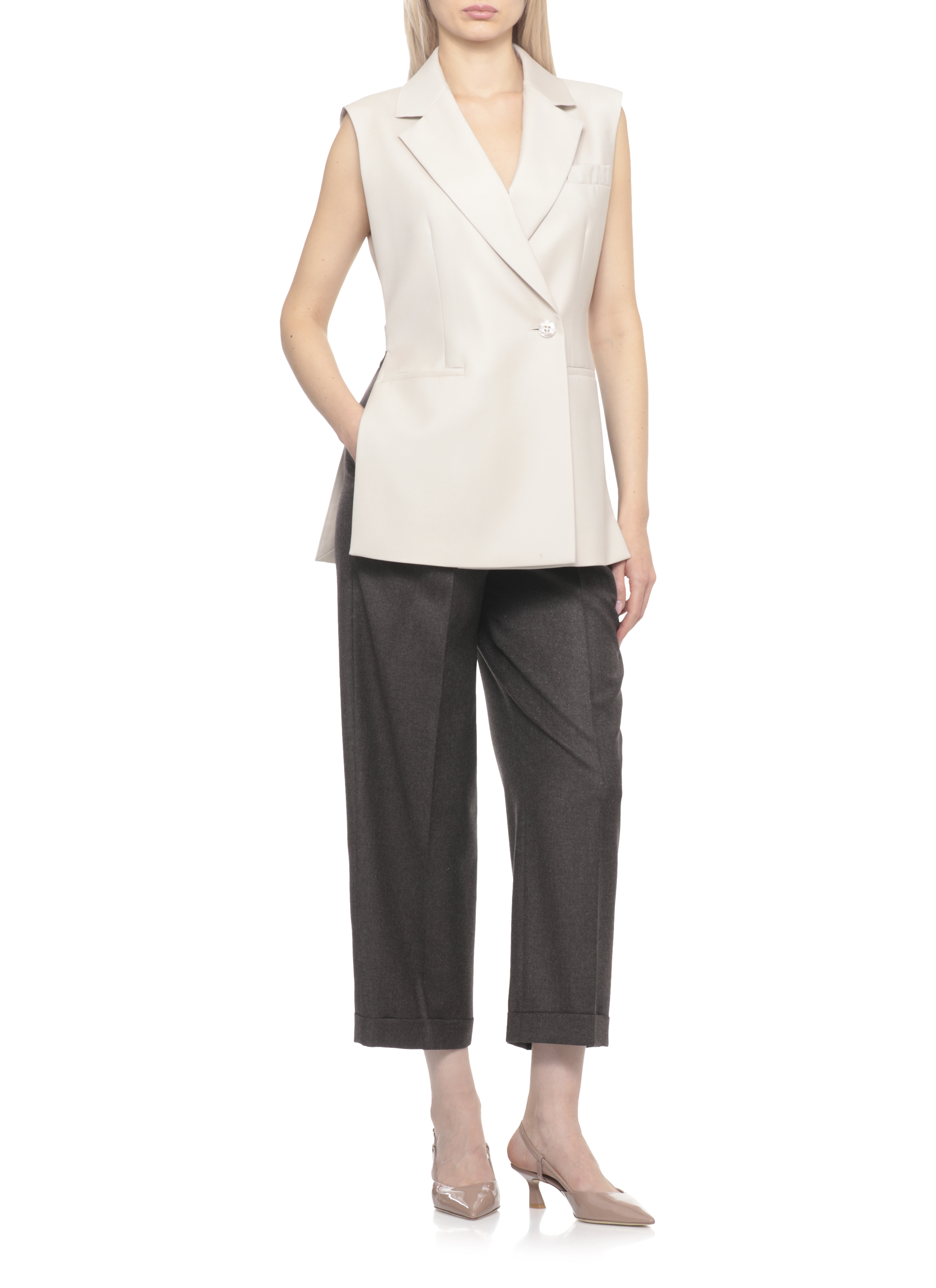 PESERICO AUREA Sweaters Beige E0302605815044 (PESERICO / ベスト ) | PESERICO (ペセリコ)(1)