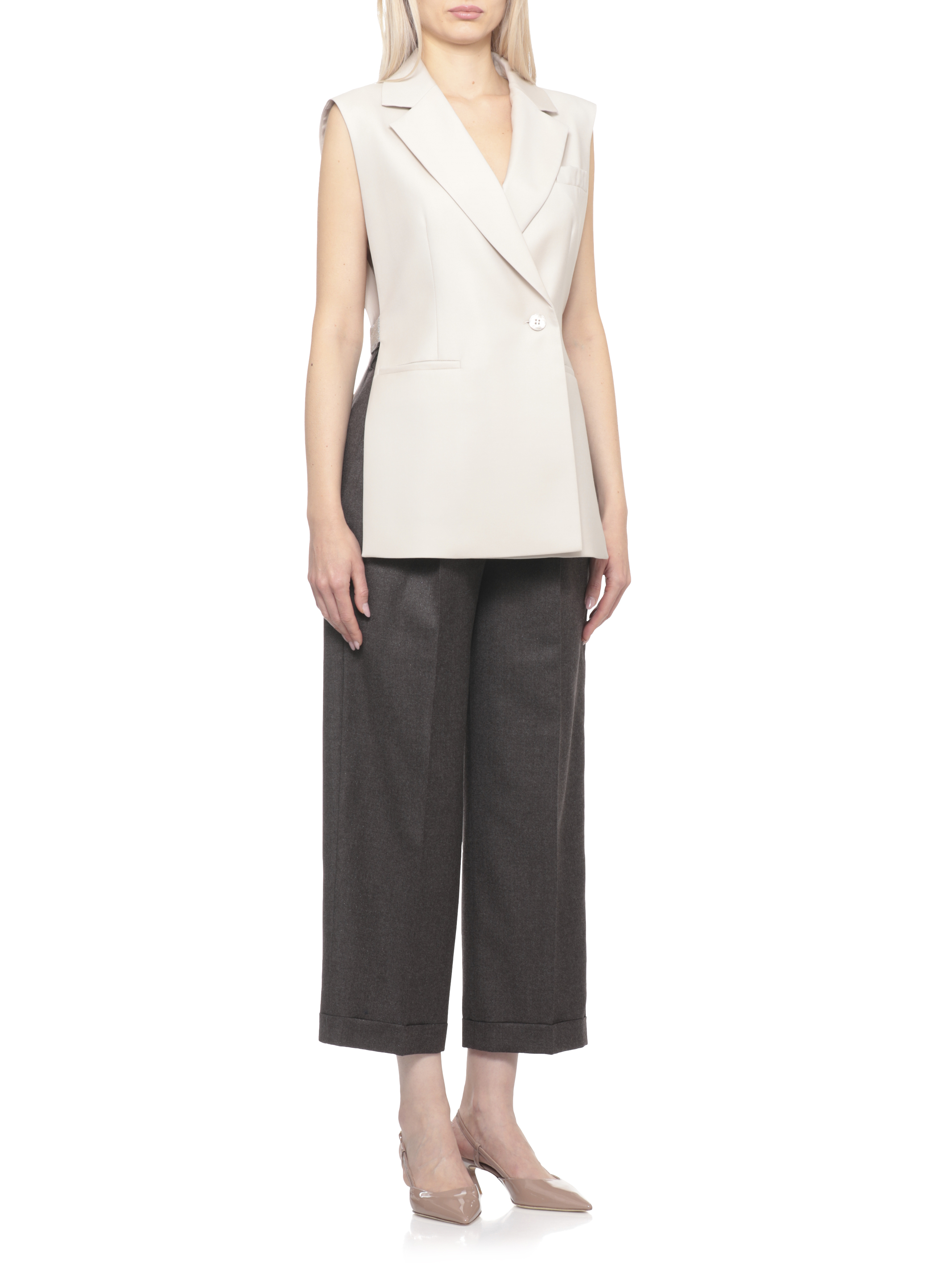 PESERICO AUREA Sweaters Beige E0302605815044 (PESERICO / ベスト ) | PESERICO (ペセリコ)(2)