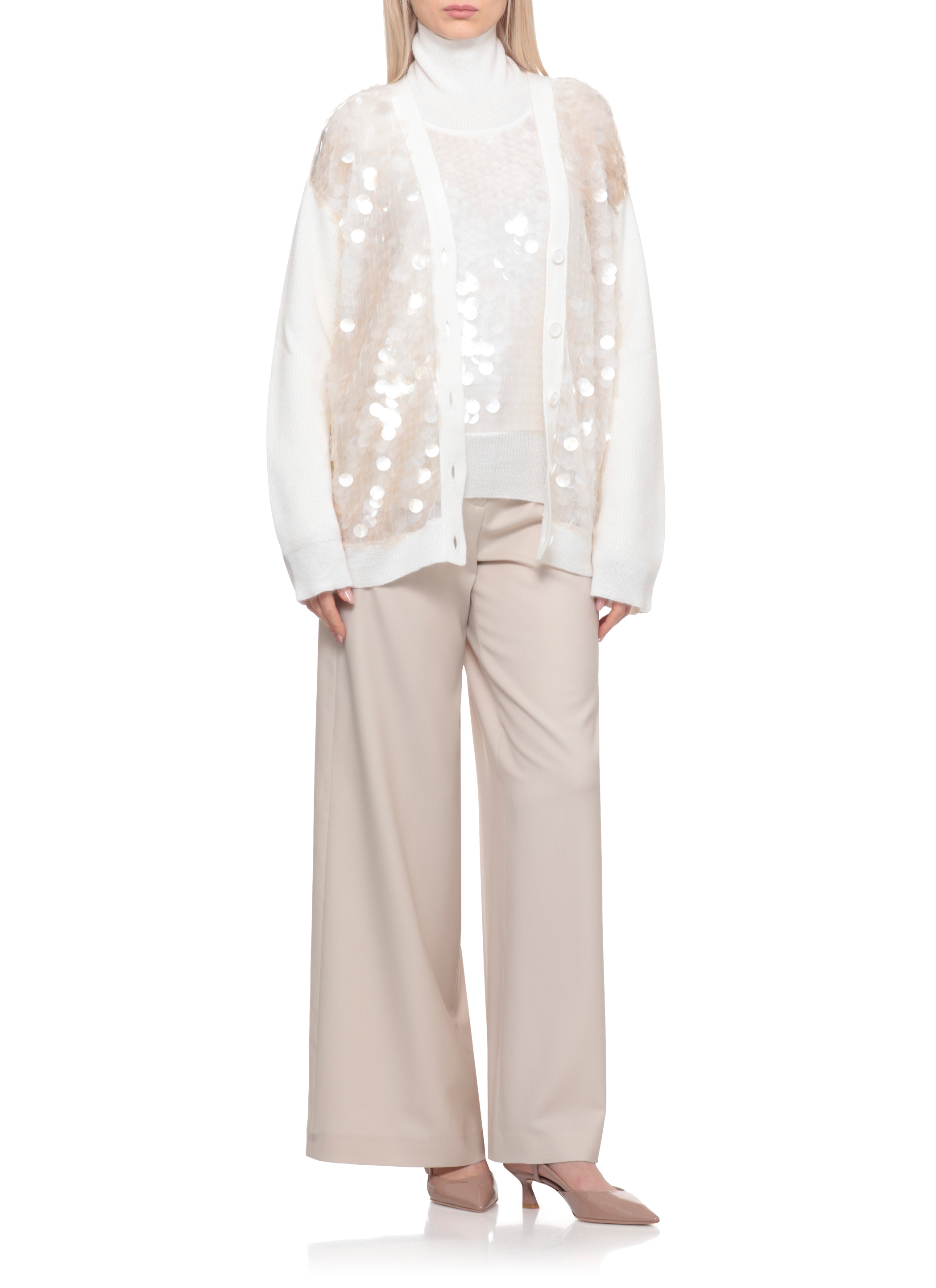 Fabiana Filippi Sweaters Ivory MAD225F498L62325 (FABIANA FILIPPI / ニット・セーター・カーディガン ) | FABIANA FILIPPI (ファビアナフィリッピ)(4)