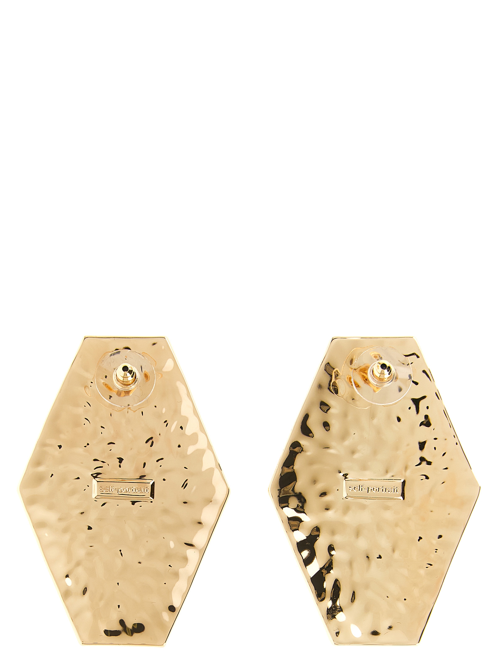 'Large Hammered Gold Pearl' earrings RS26601EGDGOLD (self-portrait / ピアス・イヤリング ) | self-portrait (セルフ・ポートレイト)(1)