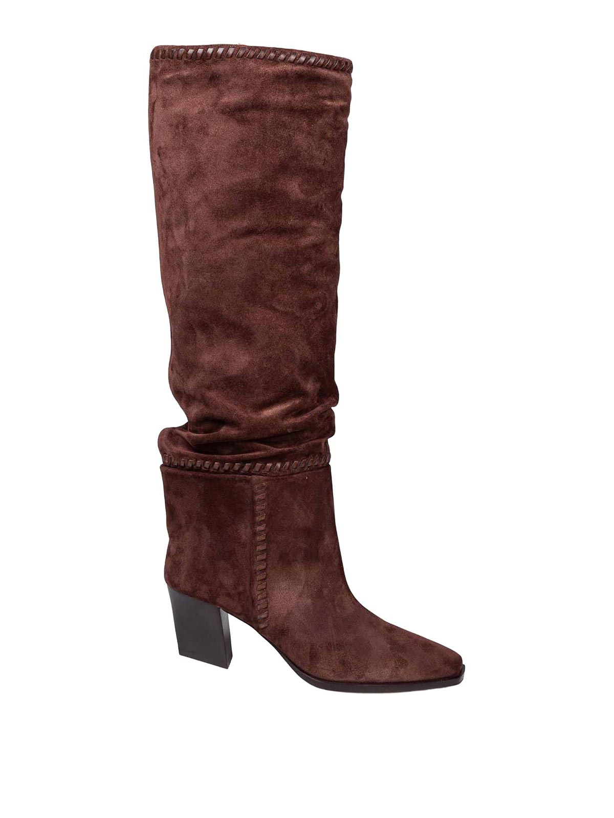 Hart Stitch Knee Boot 60 In Chocolate Suede HARTSTITCHKB60HTW (JIMMY CHOO / ブーツ ) | JIMMY CHOO (ジミー チュウ)