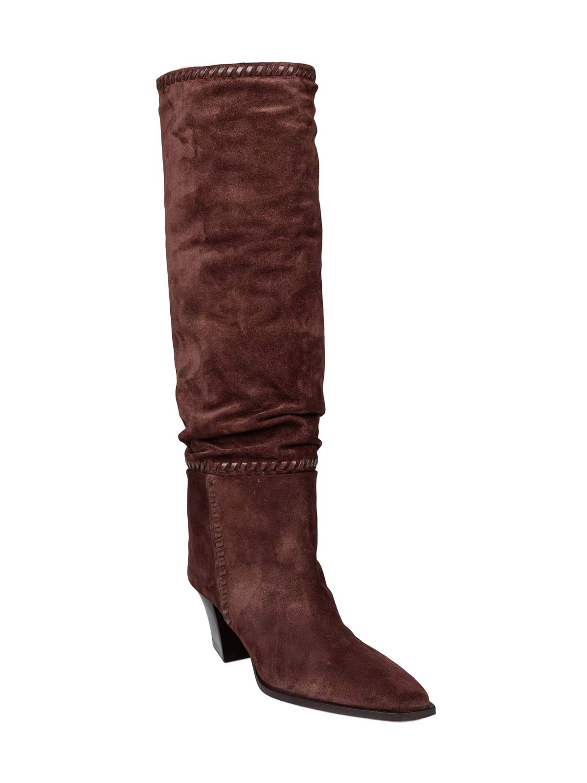 Hart Stitch Knee Boot 60 In Chocolate Suede HARTSTITCHKB60HTW (JIMMY CHOO / ブーツ ) | JIMMY CHOO (ジミー チュウ)(1)