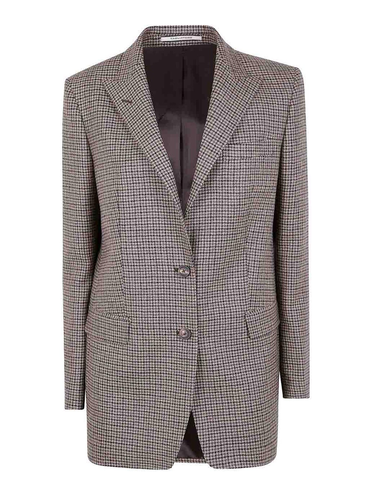 Wool Blazer With Houndstooth Pattern JBERTHA16B340221EA847480 (TAGLIATORE / ブレザー・ジャケット ) | TAGLIATORE (タリアトーレ)