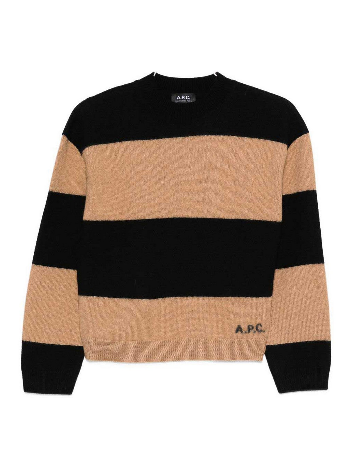 Striped Wool Sweater WVBDLF23370LWXNOIRCAMEL (A.P.C. / ニット・セーター・カーディガン ) | A.P.C. (アーペーセー)