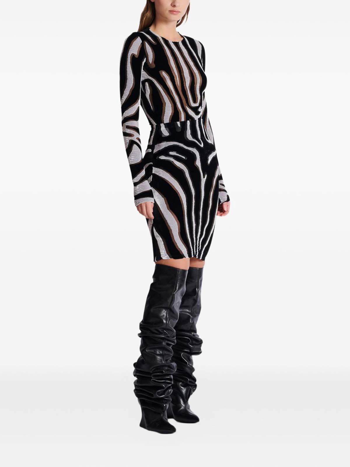 Zebra mini skirt FF0LC285JL13EAB (Balmain / スカート ) | Balmain (バルマン)(1)