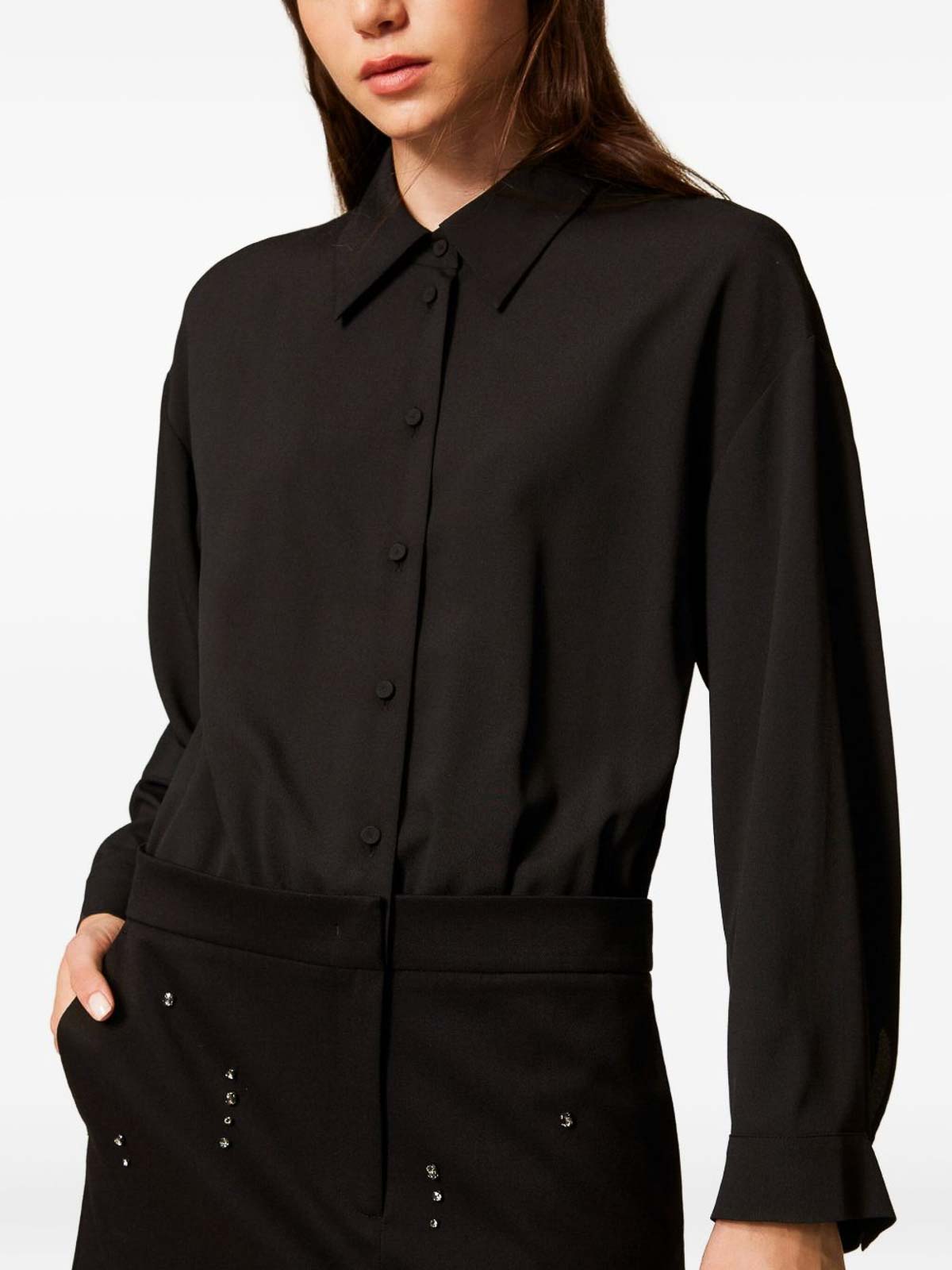 Short shirt dress with decoration 252AT201200006 (TWINSET / ワンピース・ドレス・オールインワン ) | TWINSET (ツインセット)(1)