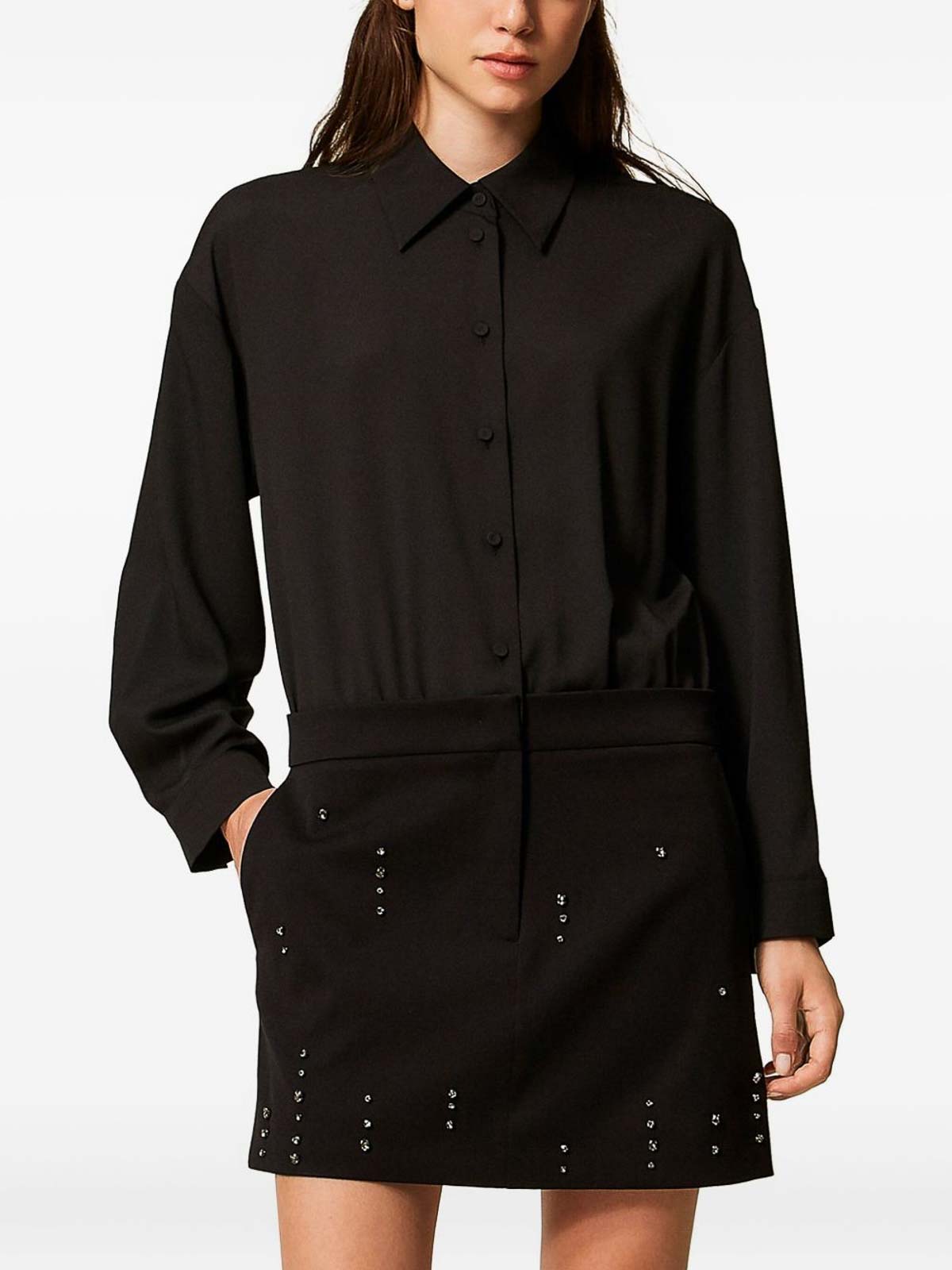 Short shirt dress with decoration 252AT201200006 (TWINSET / ワンピース・ドレス・オールインワン ) | TWINSET (ツインセット)(2)