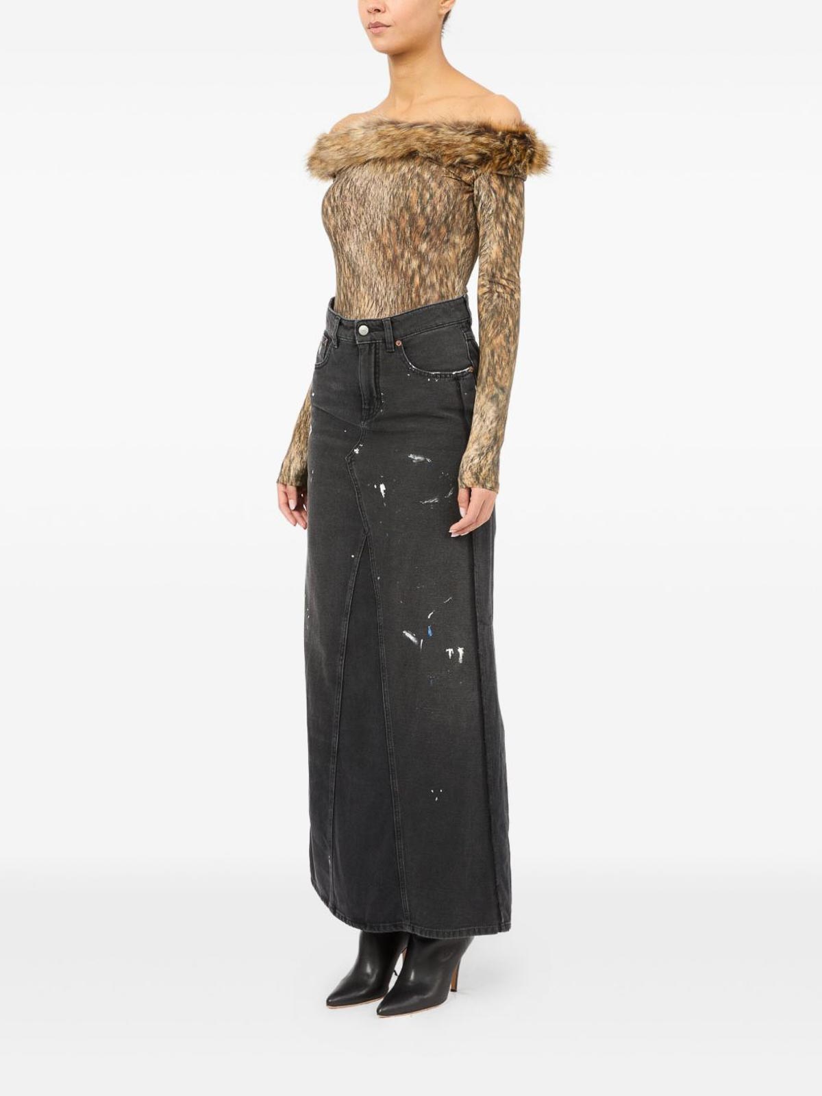 Denim Skirt With Paint Effect S52MI0025M30011966 (MM6 Maison Margiela / スカート ) | MM6 Maison Margiela (エムエムシックス)(4)