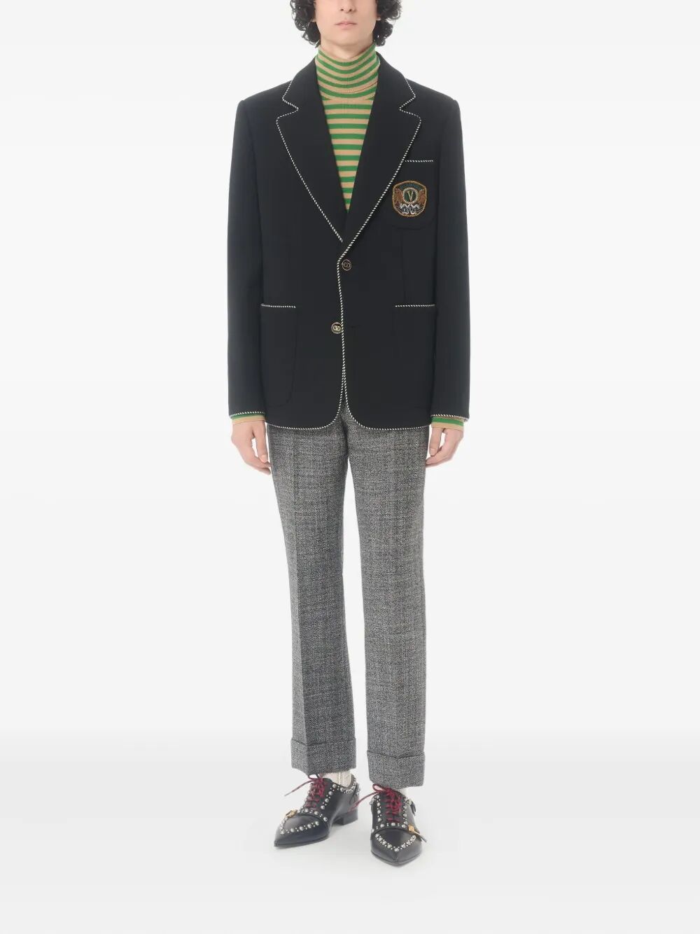 SINGLE-BREASTED BLAZER WITH PATCH VCEG76AWB0NO (Valentino Garavani / ブレザー・ジャケット ) | Valentino Garavani (ヴァレンティノ)(1)