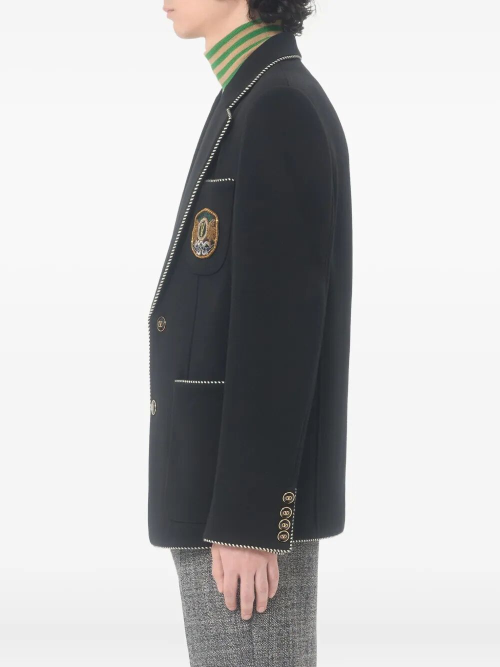 SINGLE-BREASTED BLAZER WITH PATCH VCEG76AWB0NO (Valentino Garavani / ブレザー・ジャケット ) | Valentino Garavani (ヴァレンティノ)(2)