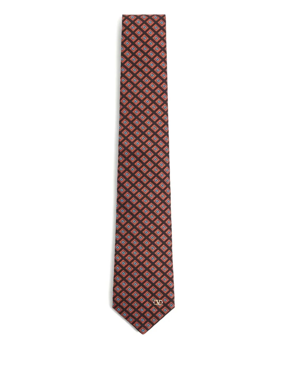 VALENTIE COTTON JACQUARD TIE WITH CHAMBER PATTERN AND VLOGO SIGNATURE DETAIL YEV194ZPH9XE (Valentino Garavani / ネクタイ ) | Valentino Garavani (ヴァレンティノ)